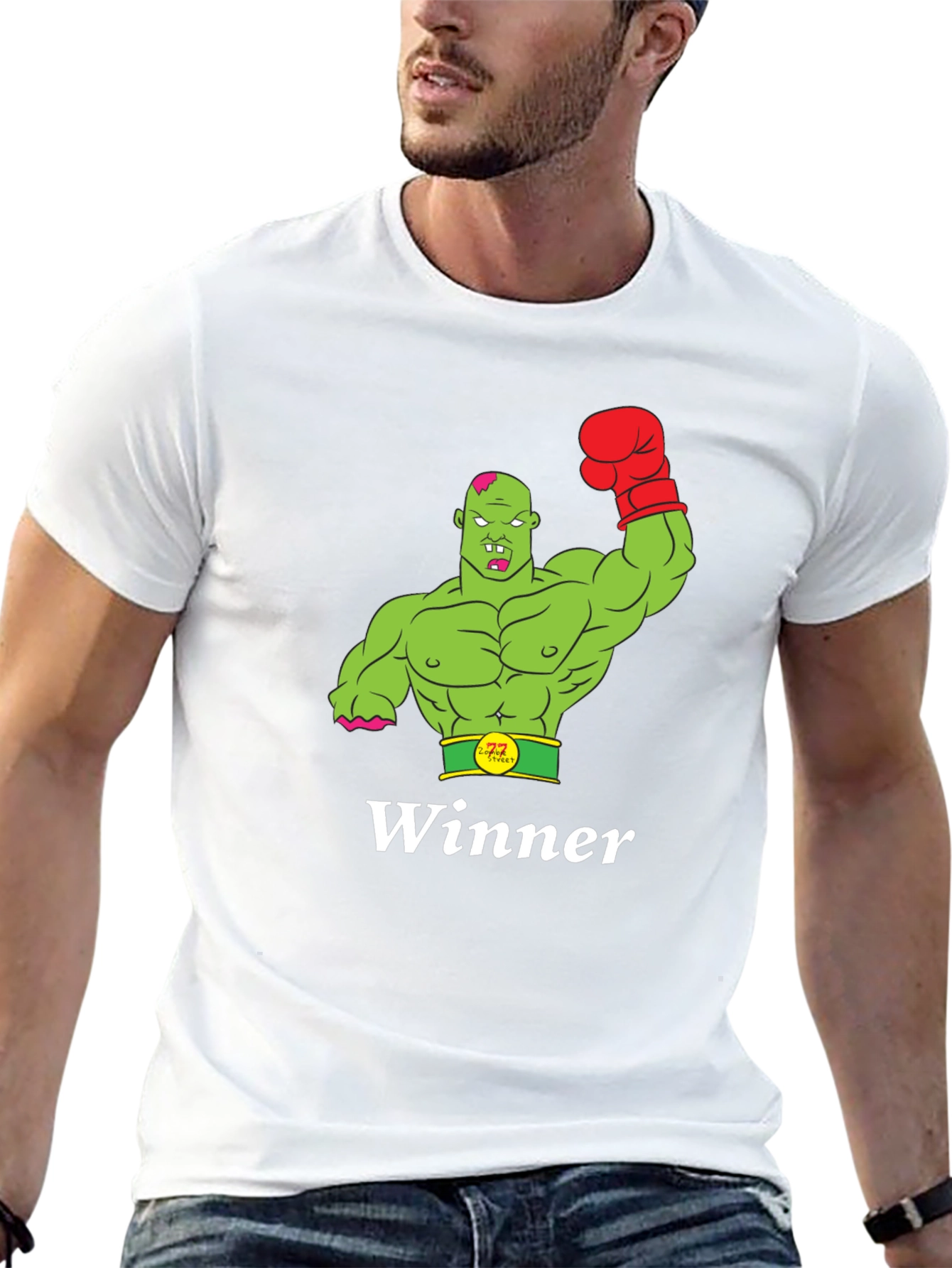 Winner Zombie Boxer Graphic Tee - Black