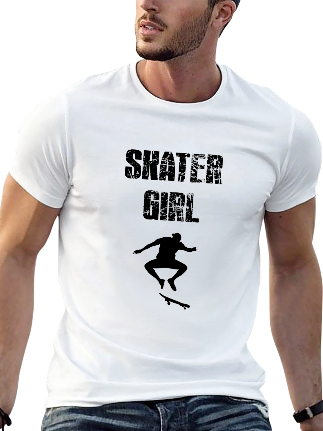 Skater Girl Graphic Tee - Black