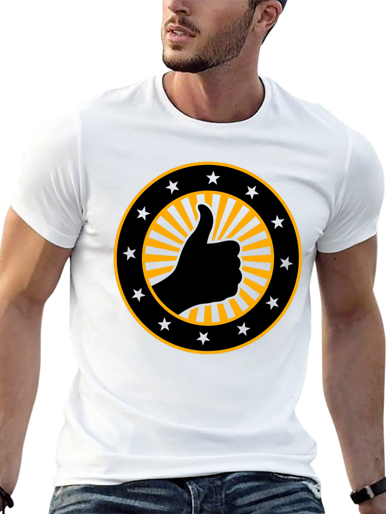 Thumbs Up Graphic Black T-Shirt