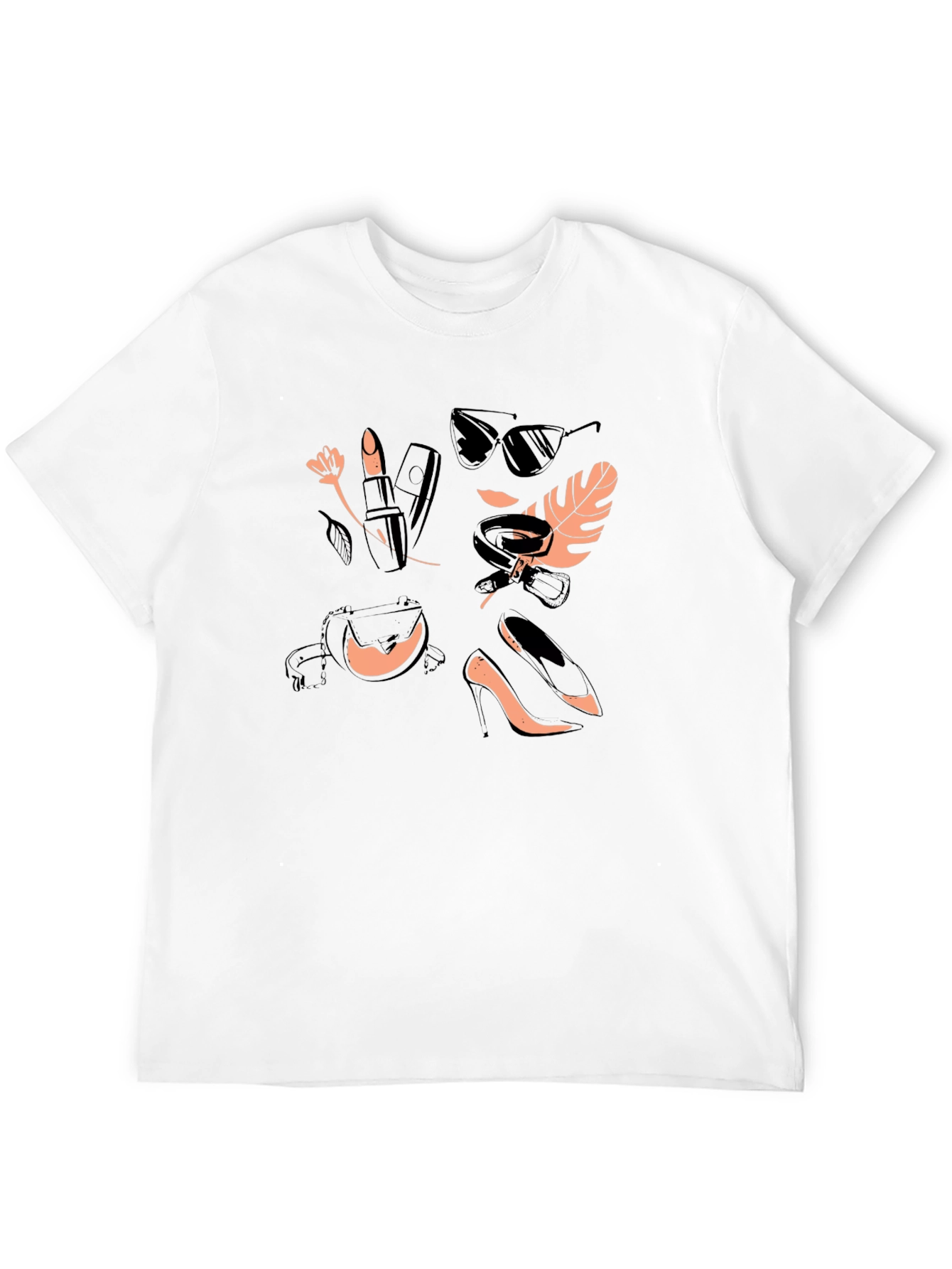 Stylish Black T-Shirt with Fashion Icon Design
