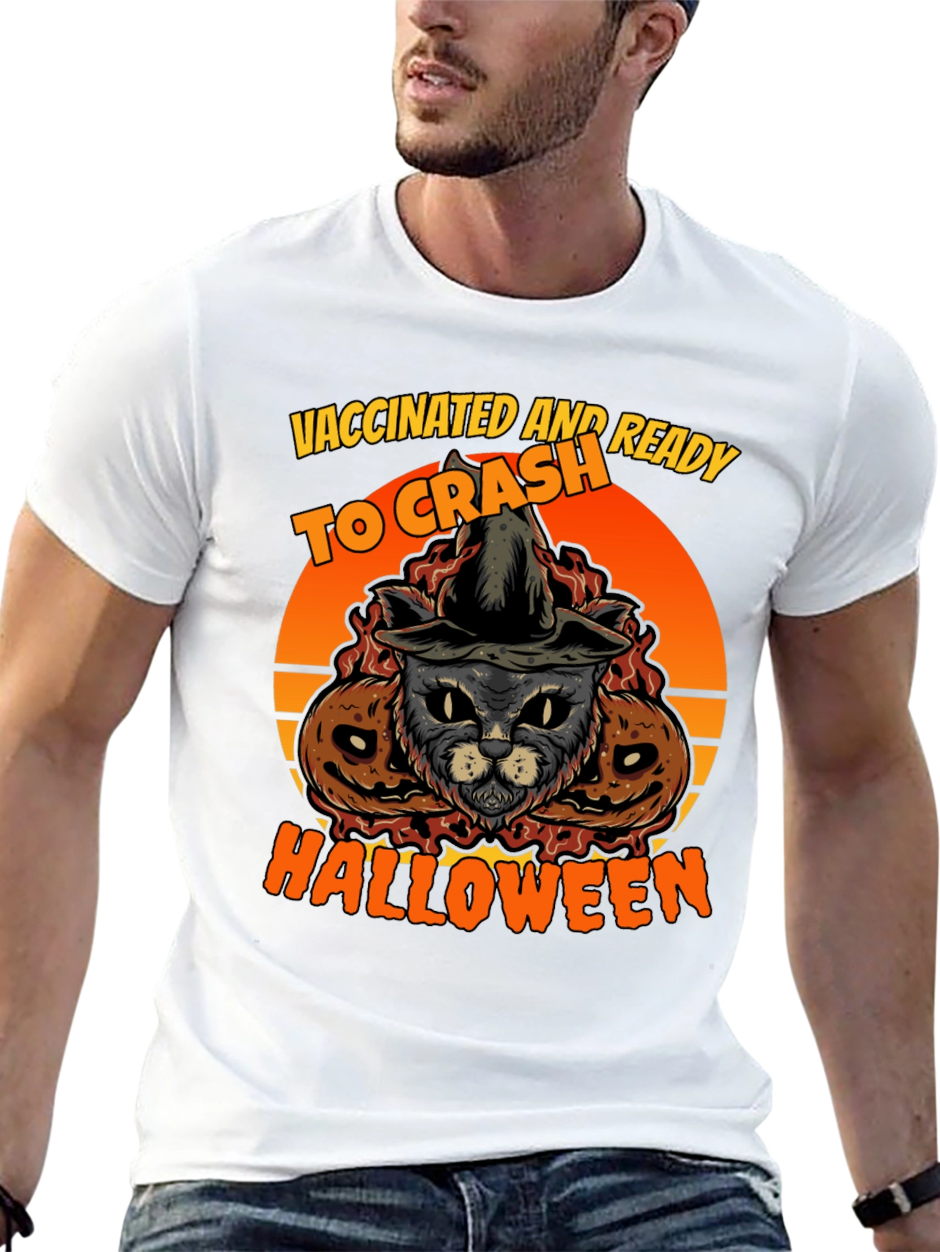 Vaccinated Halloween Cat T-Shirt