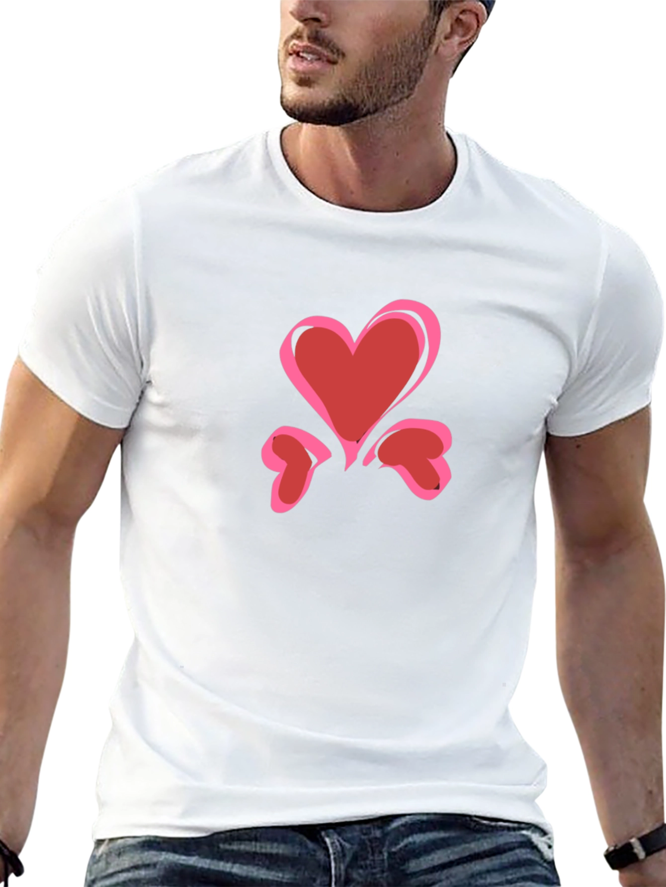 Heart Graphic Black T-Shirt | Love Tee