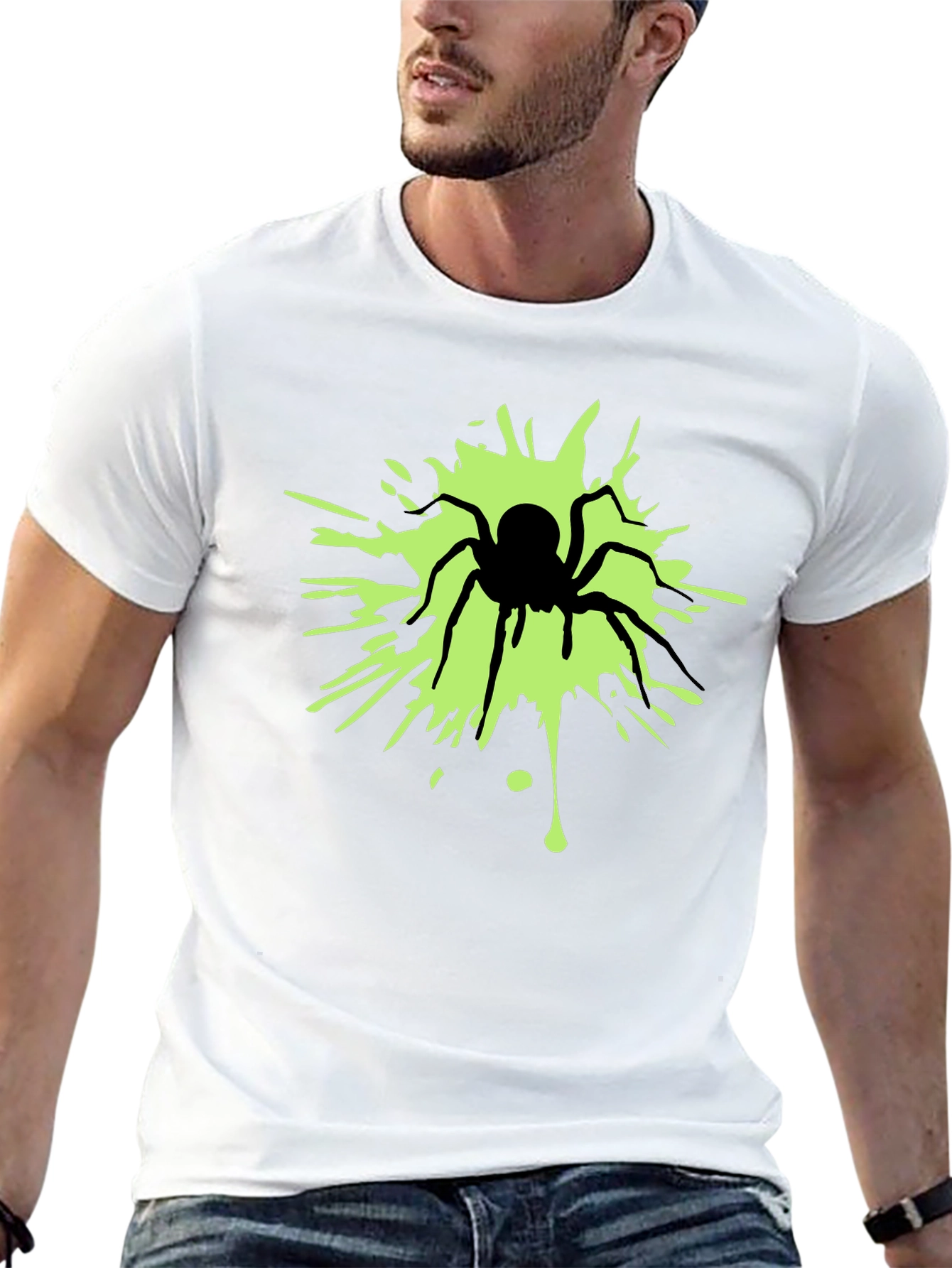 Glow Spider Graphic Tee - Mens Black T-Shirt