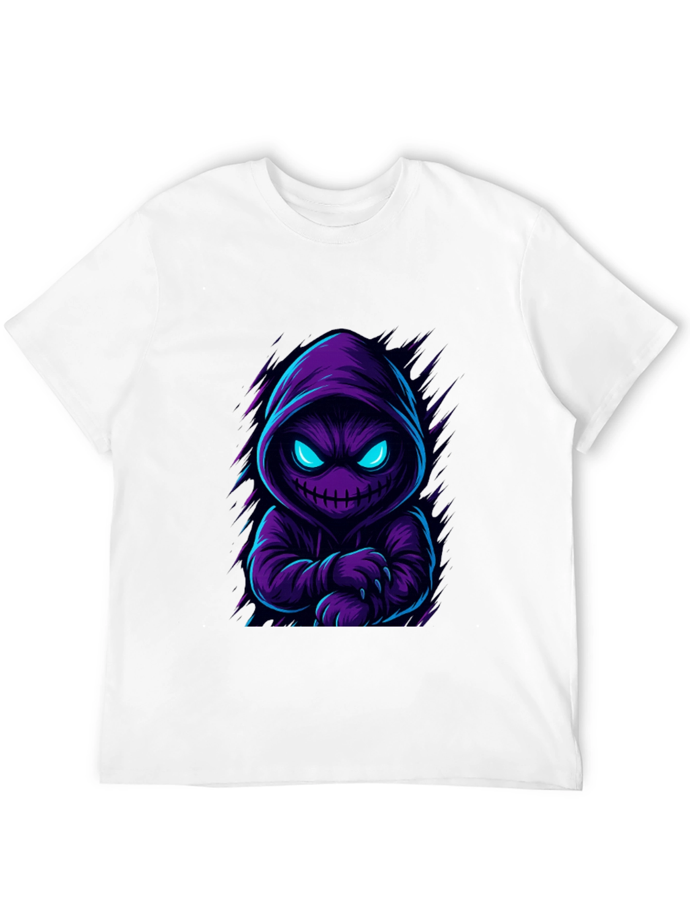Hooded Monster Graphic T-Shirt - Mens Black Tee