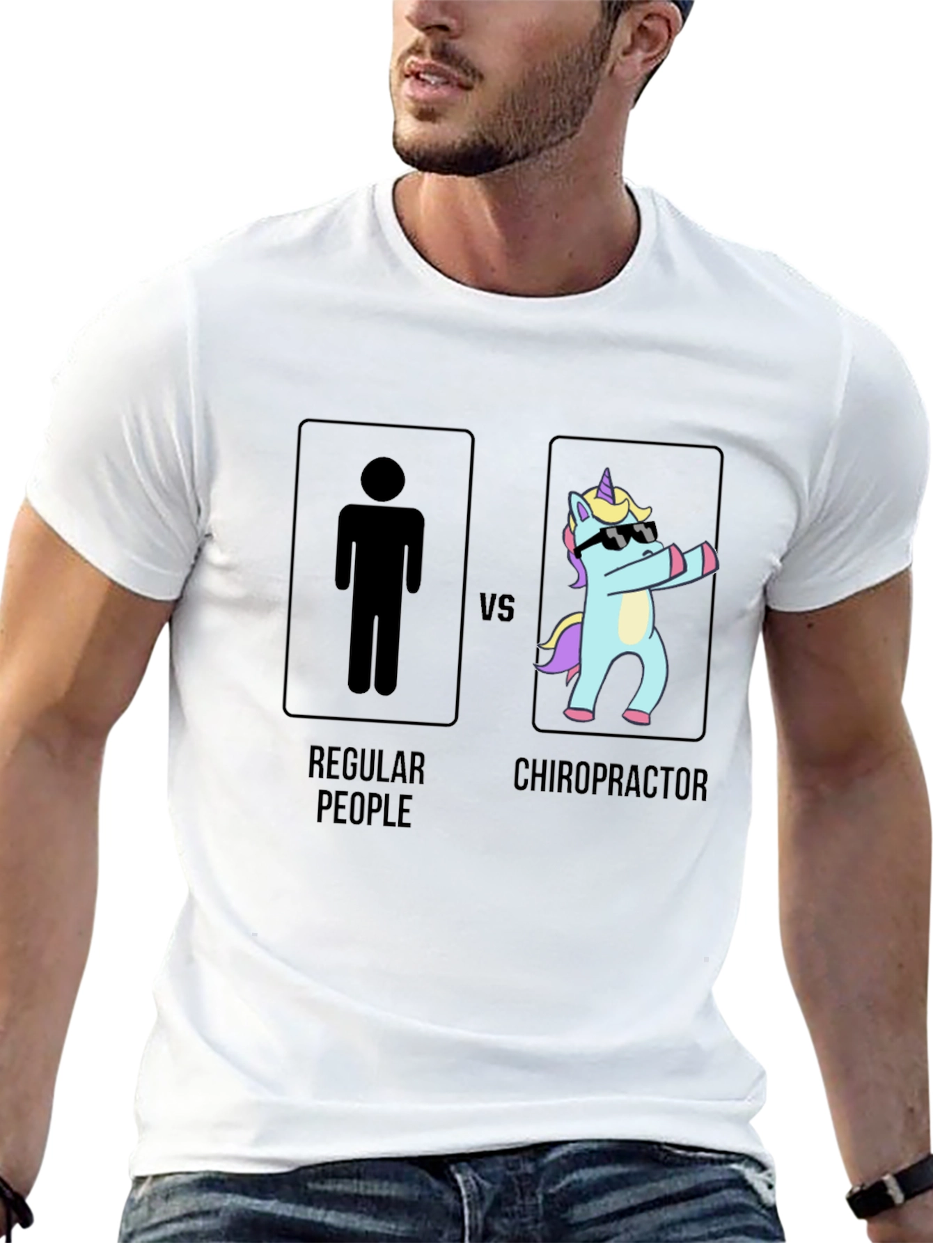 Chiropractor vs Regular People Black T-Shirt