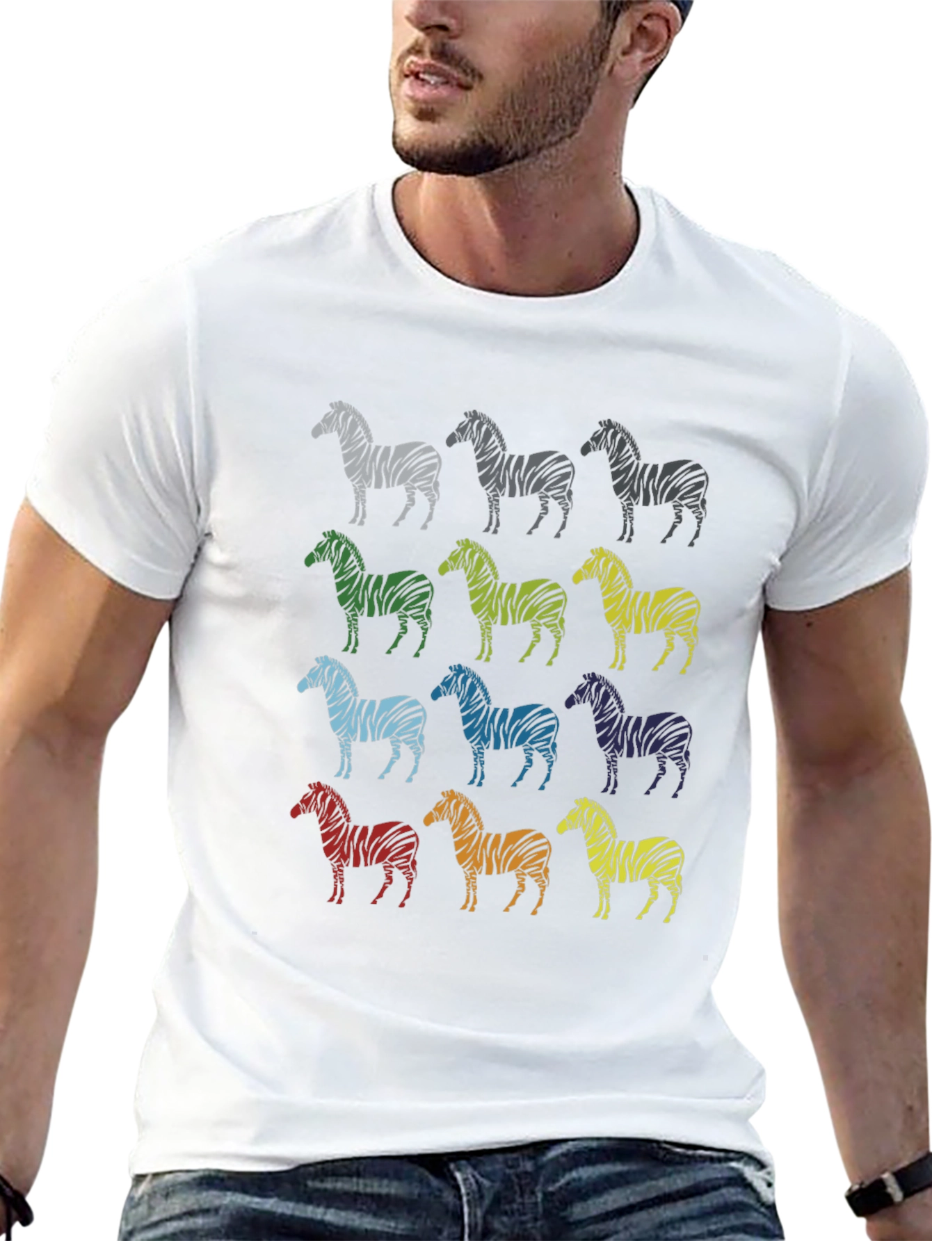 Zebra Print Crew Neck T-Shirt