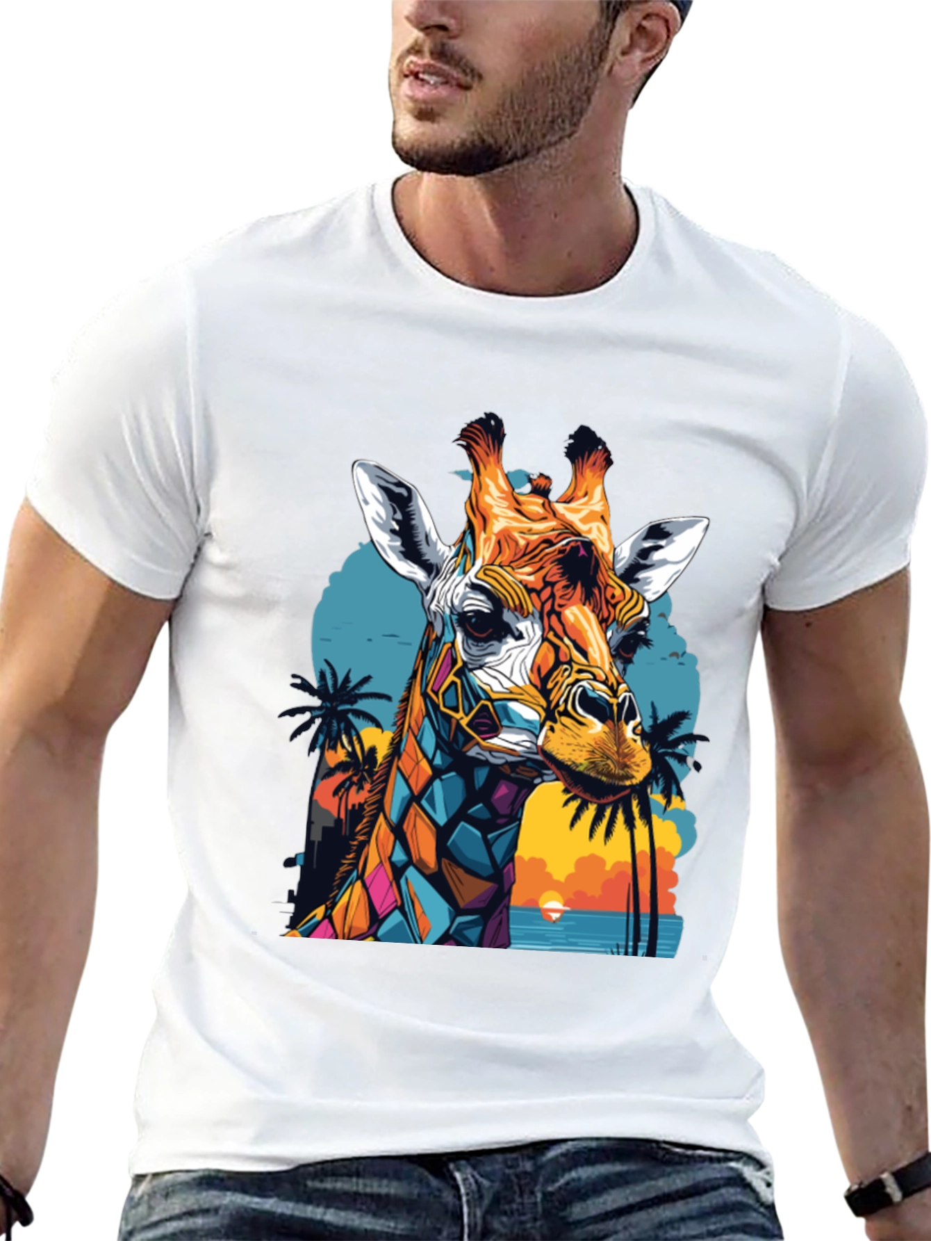 Colorful Giraffe Graphic Tee