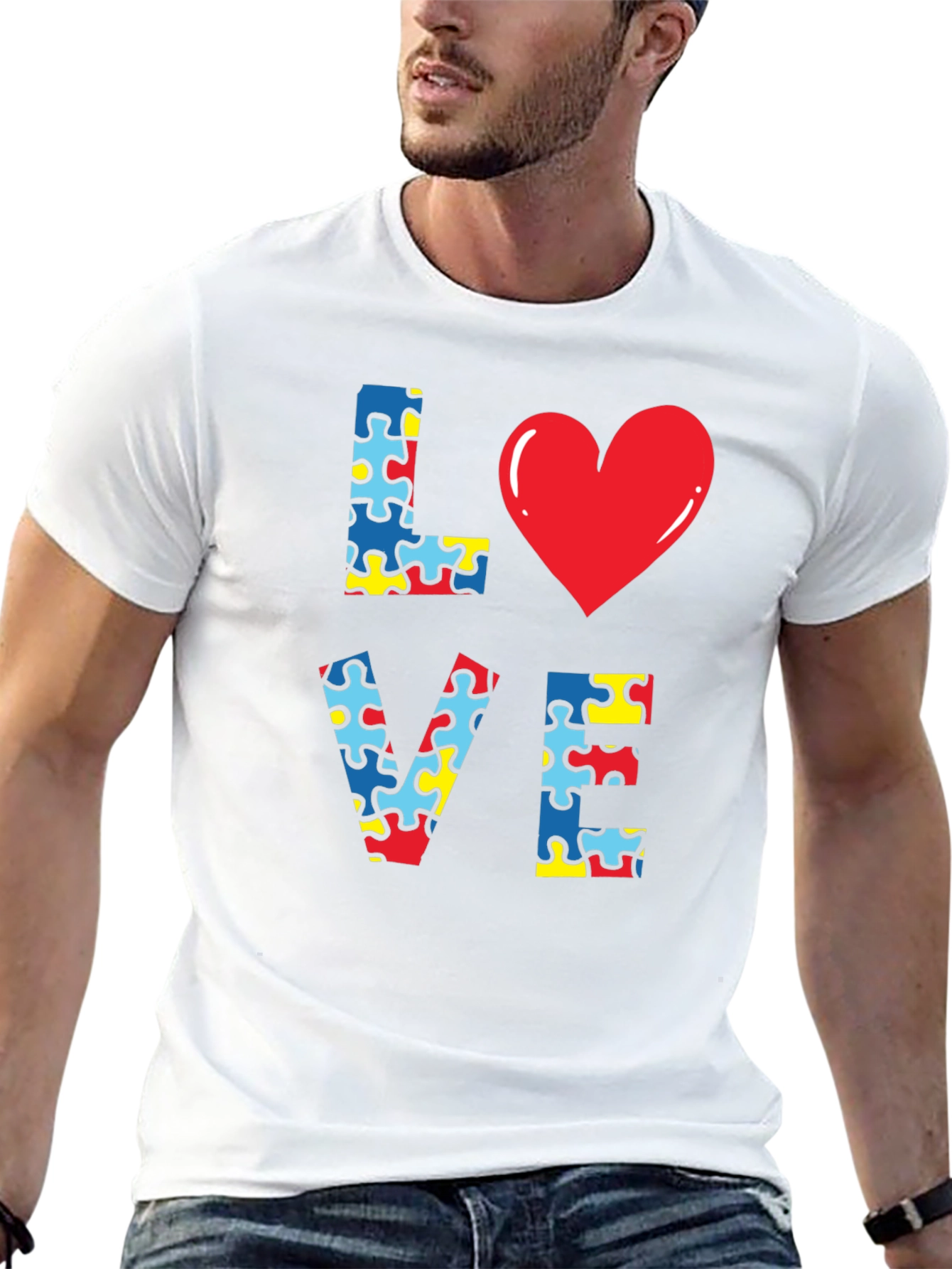 Autism Awareness Puzzle Heart Love T-Shirt