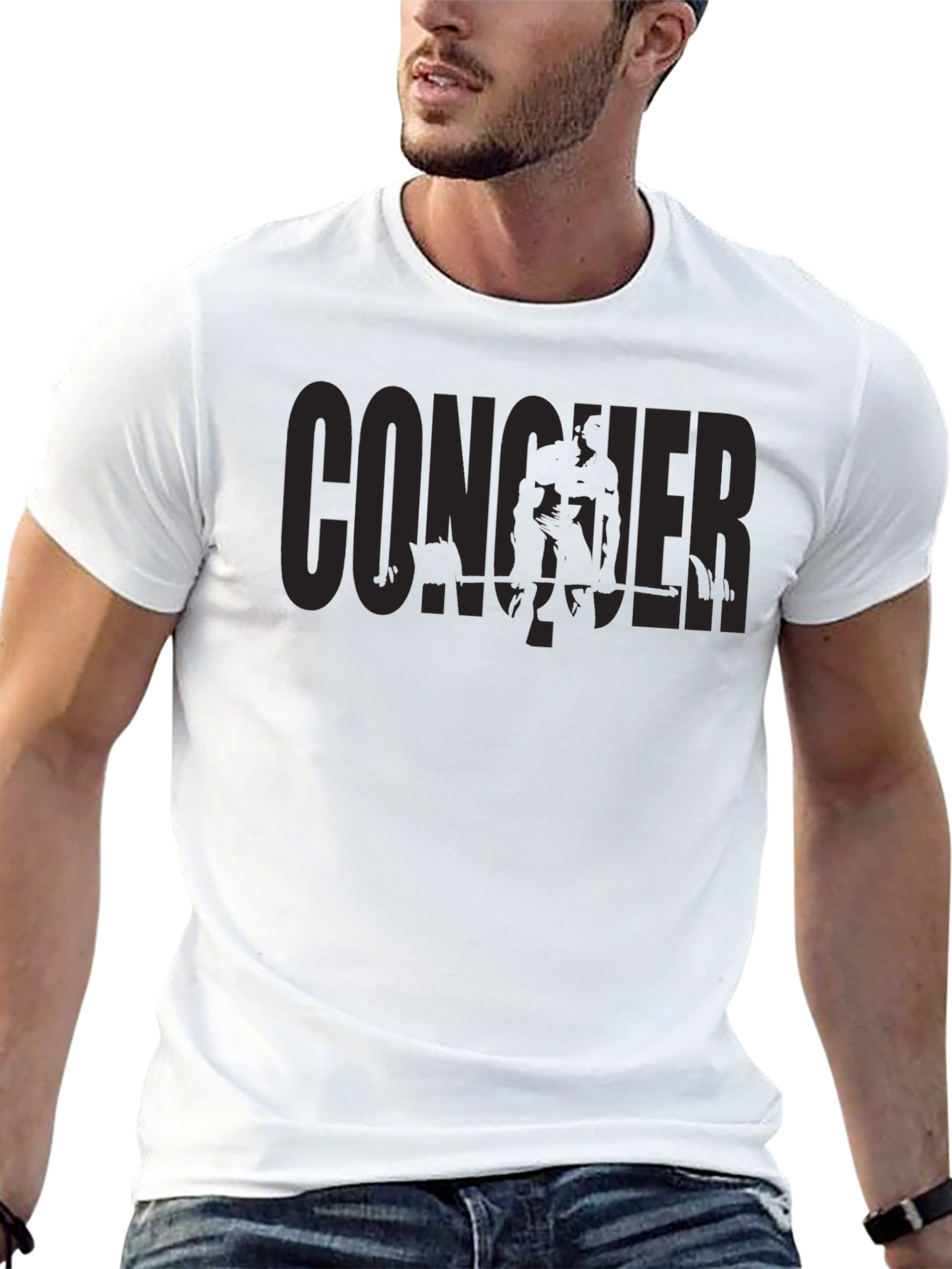 Conquer Black T-Shirt - Motivational Gym Apparel