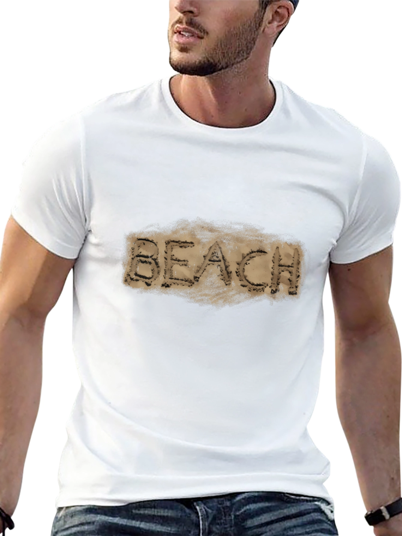 Beach Sand Graphic Black T-Shirt