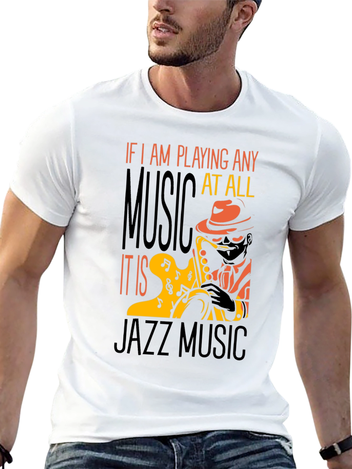 Jazz Music T-Shirt - Saxophone Player Tee