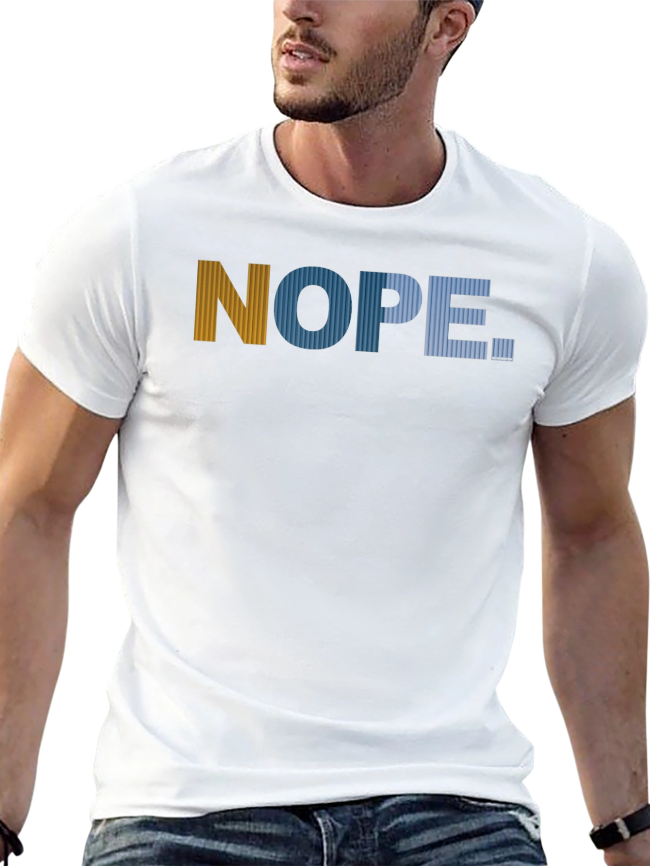 Nope Graphic Print Mens Black T-Shirt