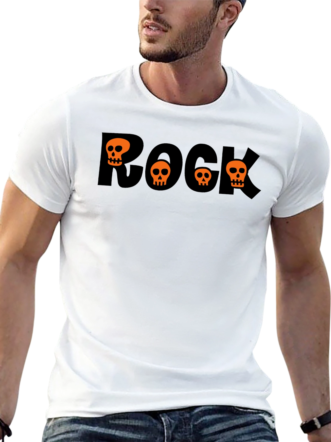 Rock Skulls Graphic Tee - Halloween Style