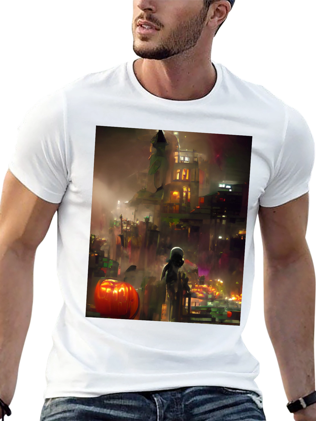 Halloween Cityscape Graphic Tee
