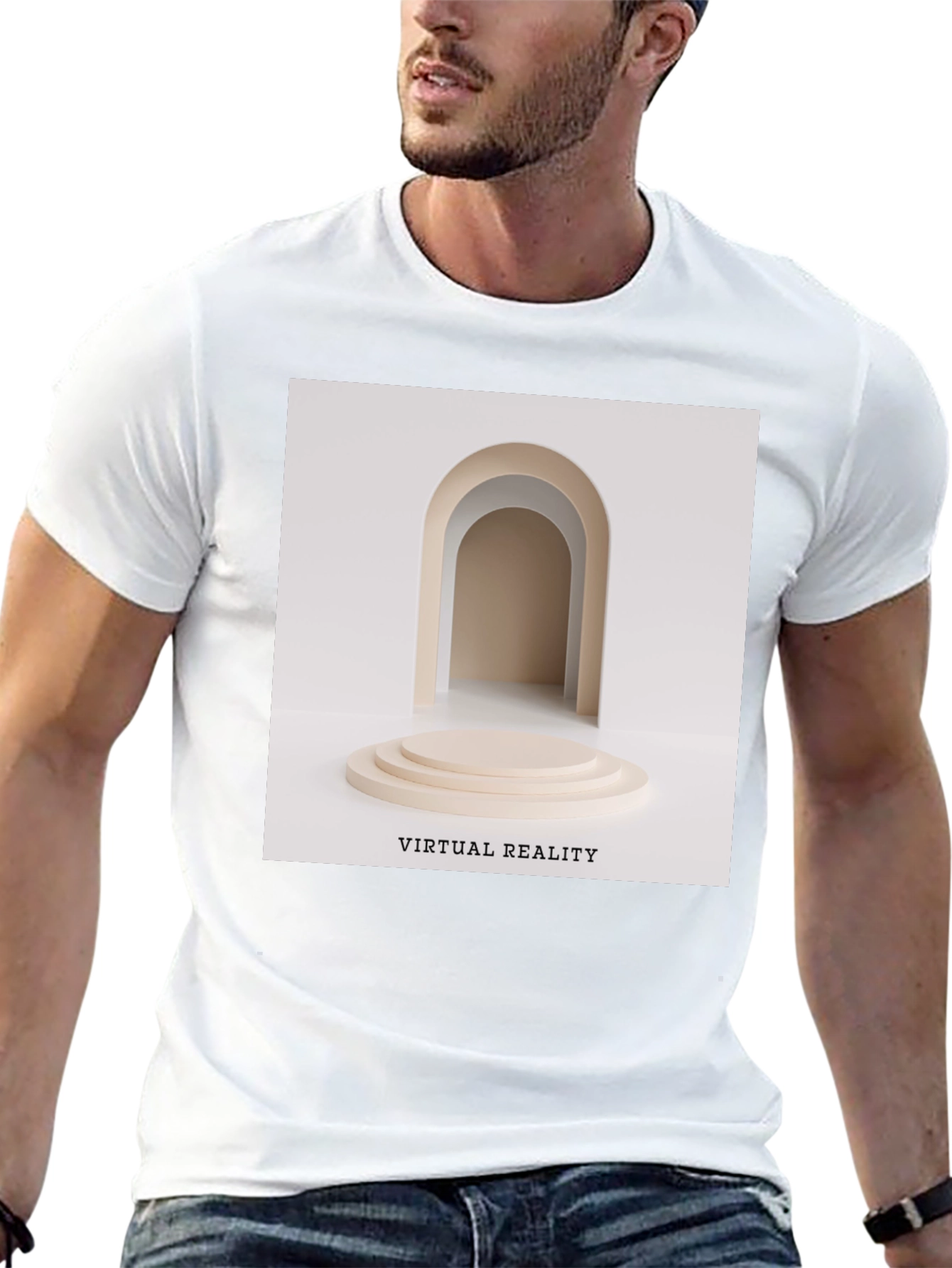Virtual Reality Graphic Tee - Unisex Black Cotton T-Shirt