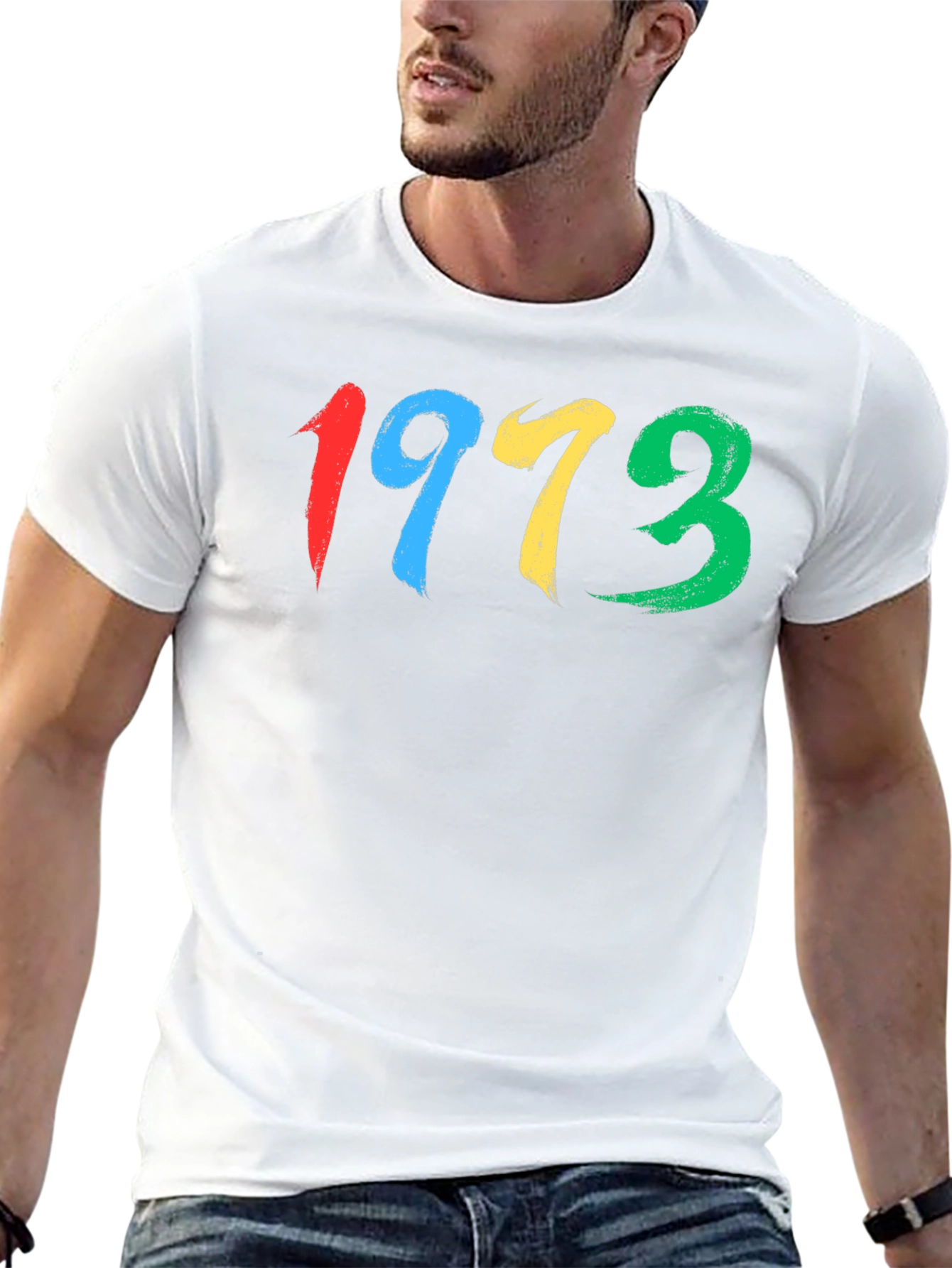 1973 Brush Stroke Graphic Tee - Retro Cool