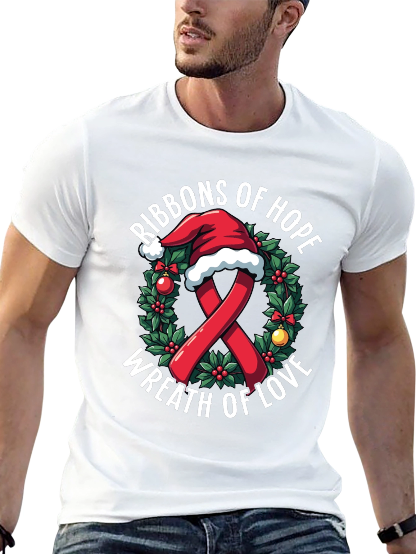 Ribbons of Hope Christmas T-Shirt