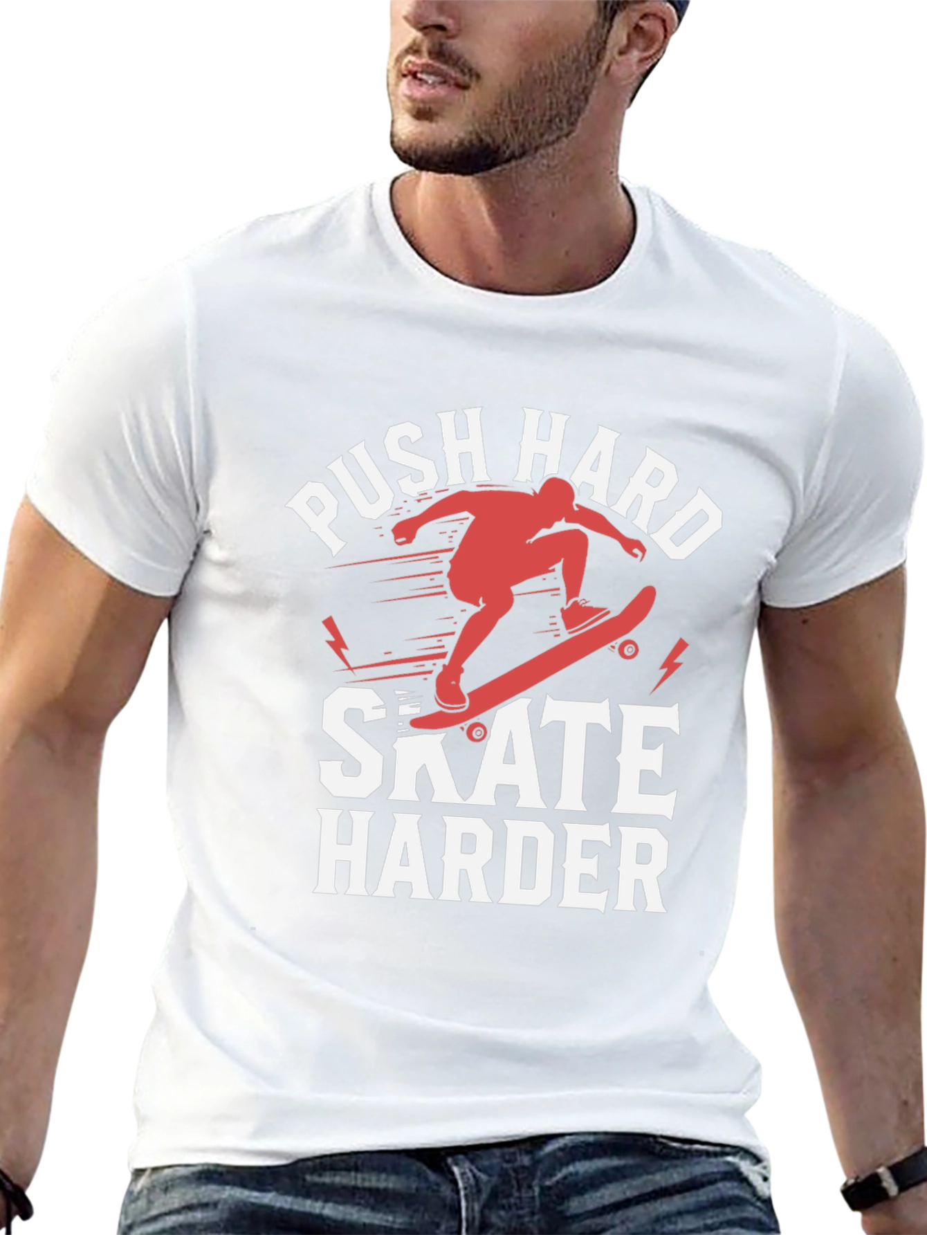 Push Hard Skate Harder Graphic T-Shirt