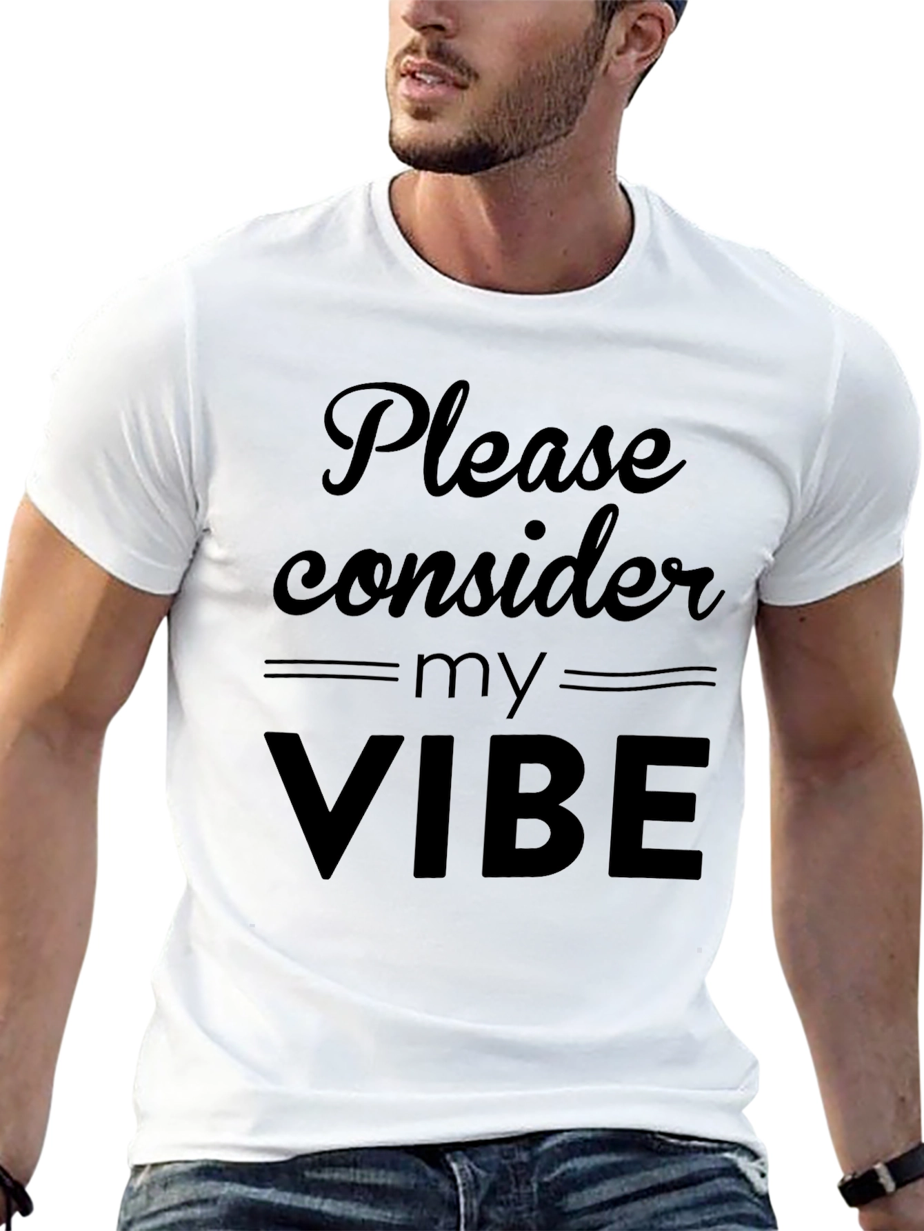 Please Consider My Vibe Black T-Shirt