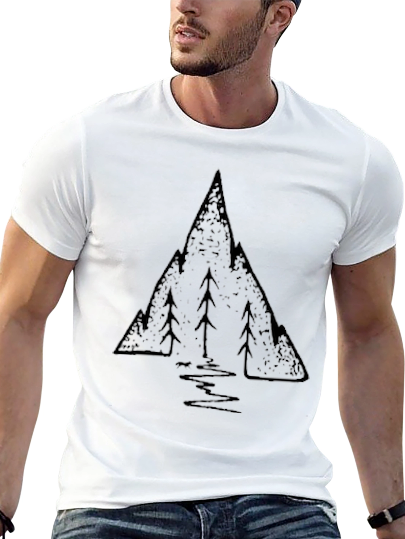 Mountain Scene Graphic Print T-Shirt