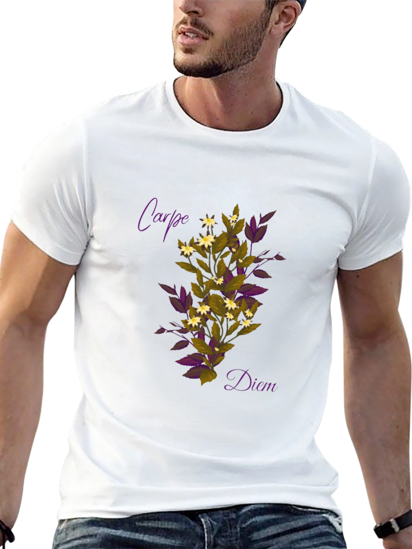 Carpe Diem Floral Graphic Black T-Shirt