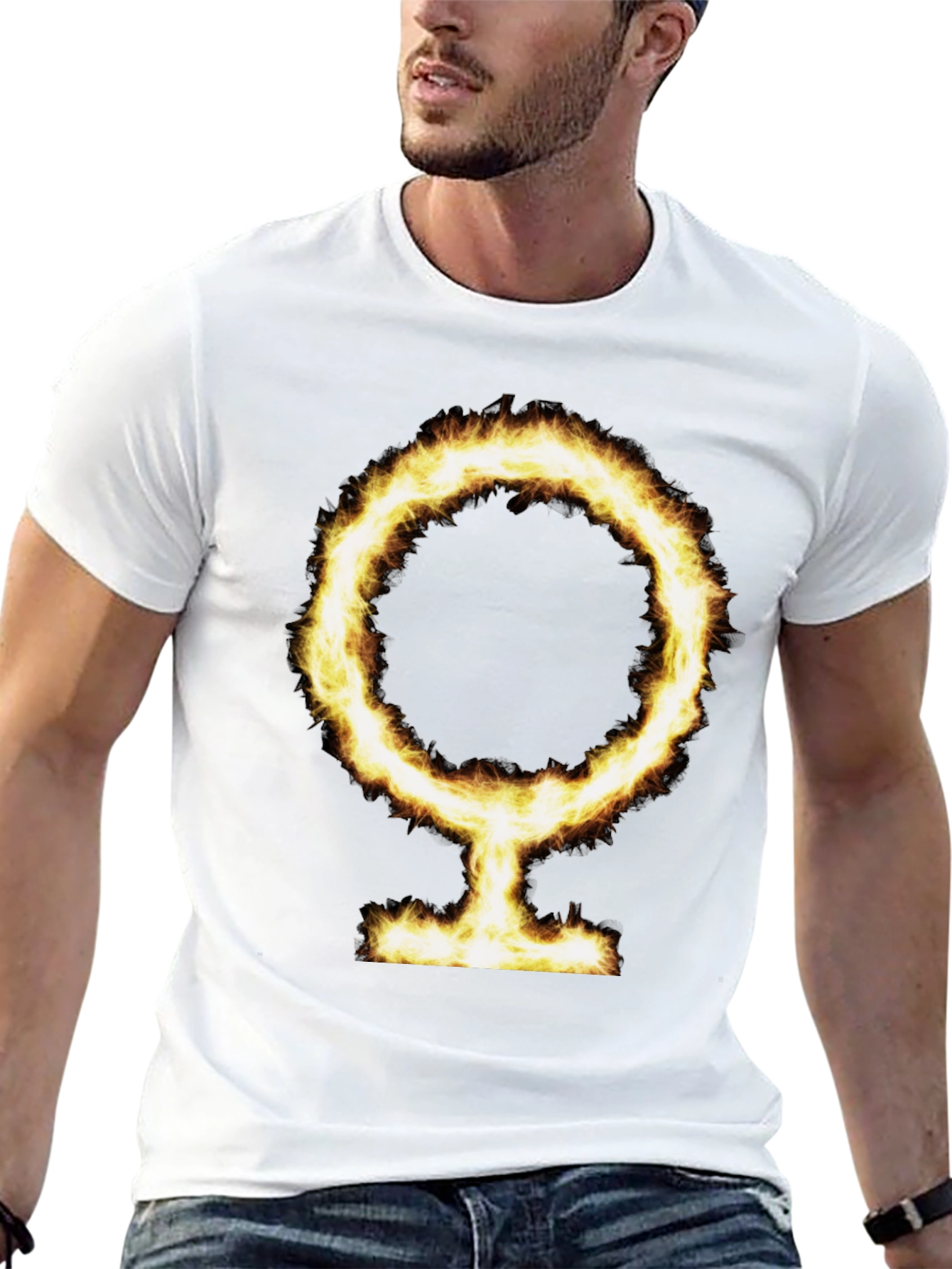 Flaming Symbol Black T-Shirt