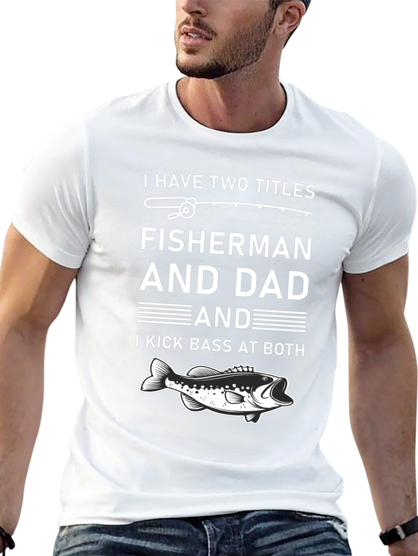 Fisherman Dad Graphic T-Shirt - Kick Bass at Both!