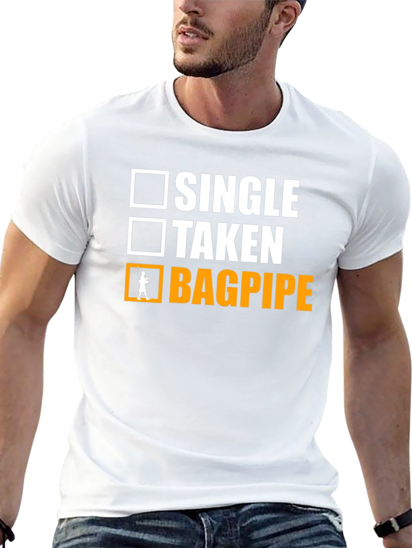 Single Taken Bagpipe T-Shirt Musician Humor