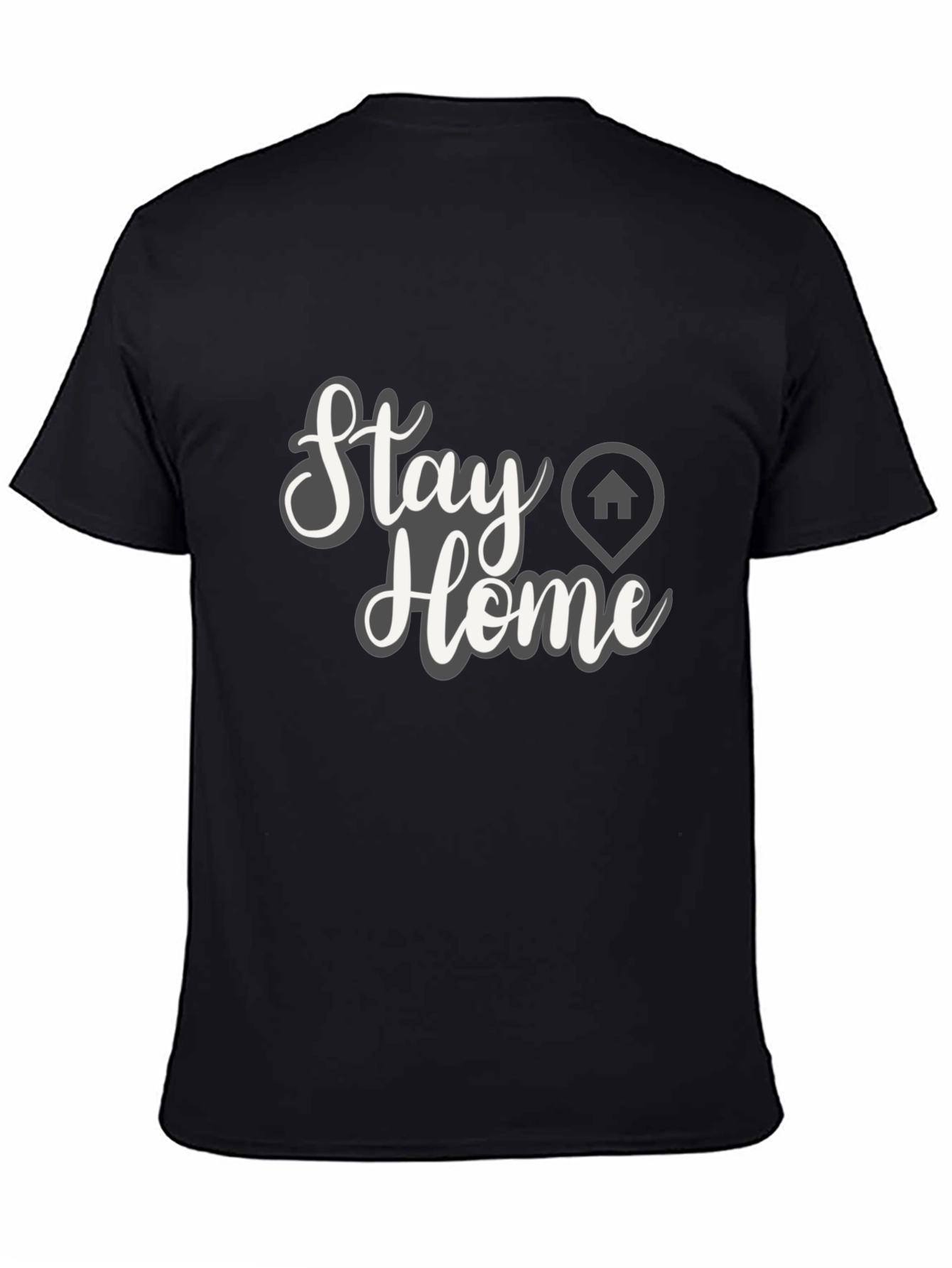 Stay Home Graphic Tee - Black Casual T-Shirt
