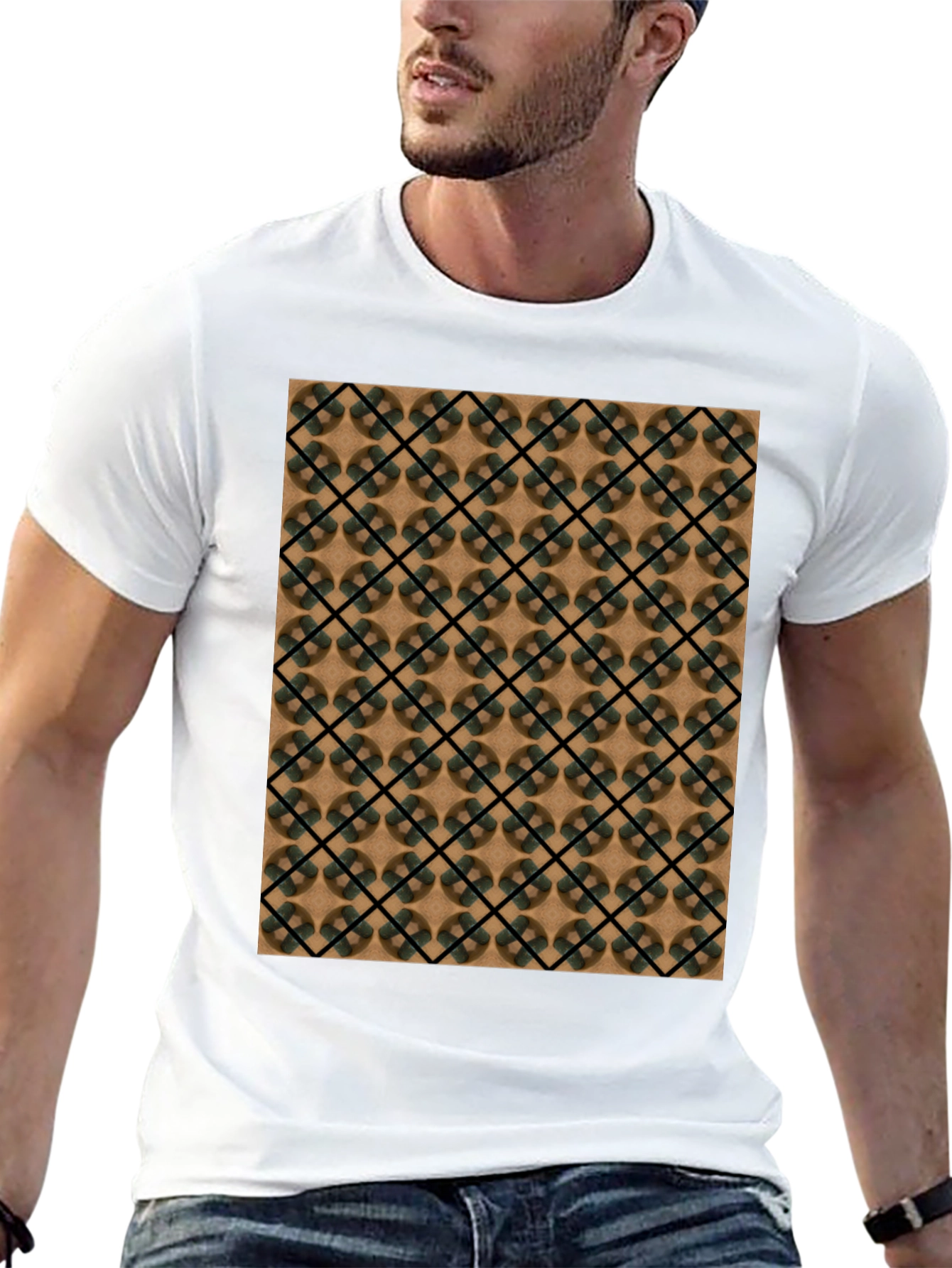 Geometric Pattern T-Shirt - Modern Casual Wear