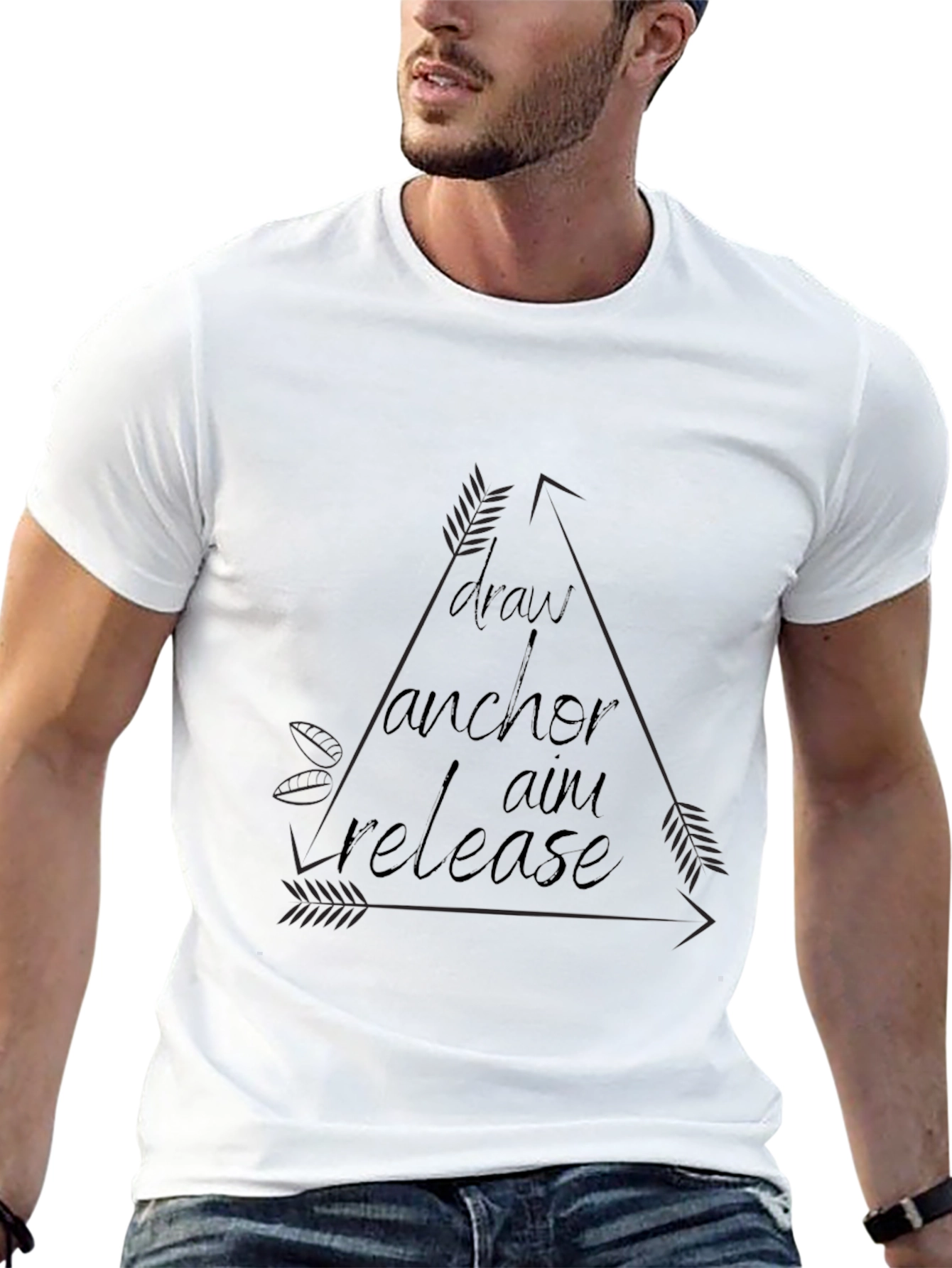 Archery Arrow Steps Black Graphic T-Shirt