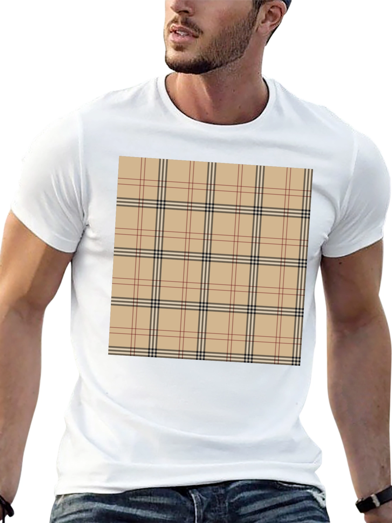 Plaid Patterned Stylish T-Shirt