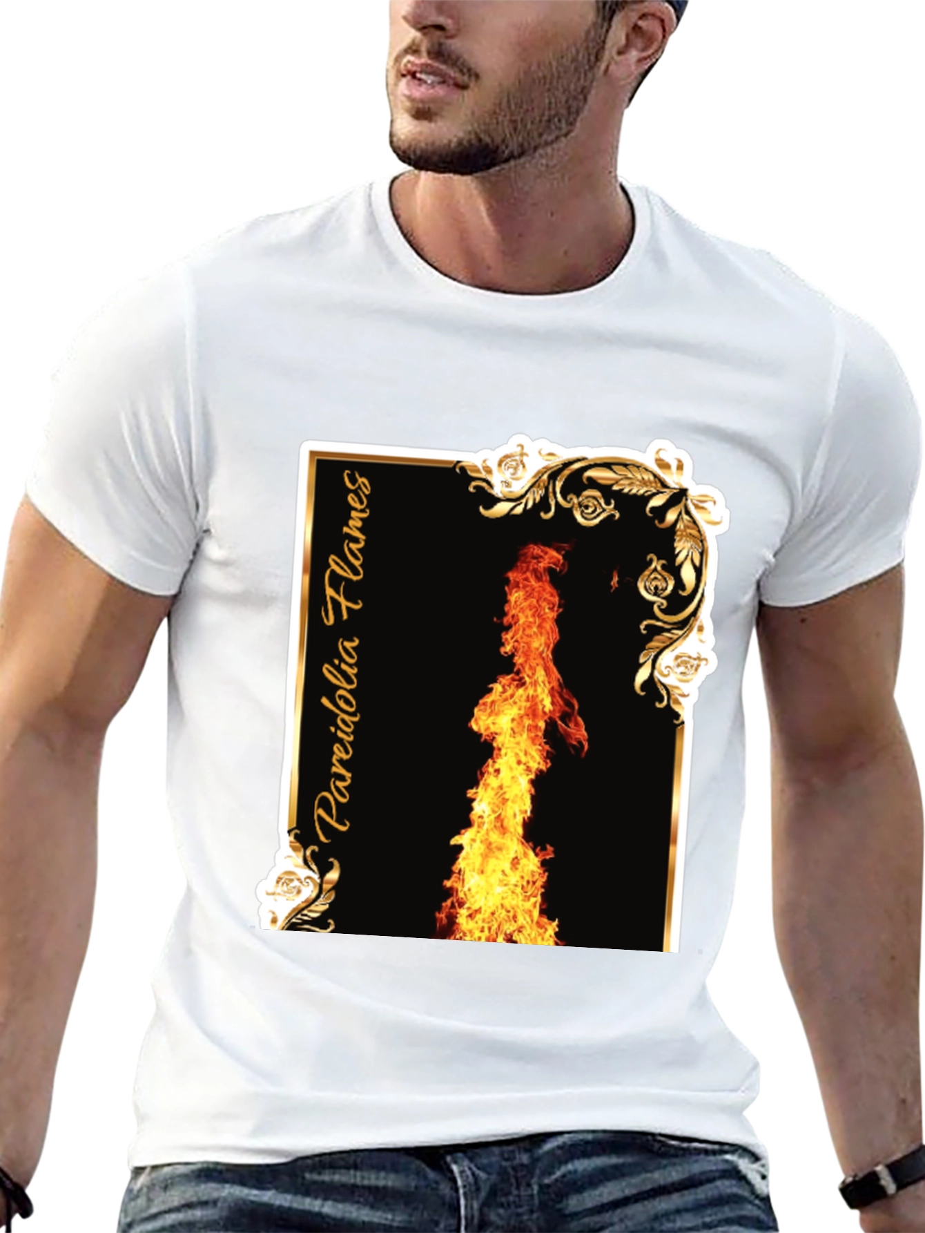 Pareidolia Flames Graphic Tee - Black