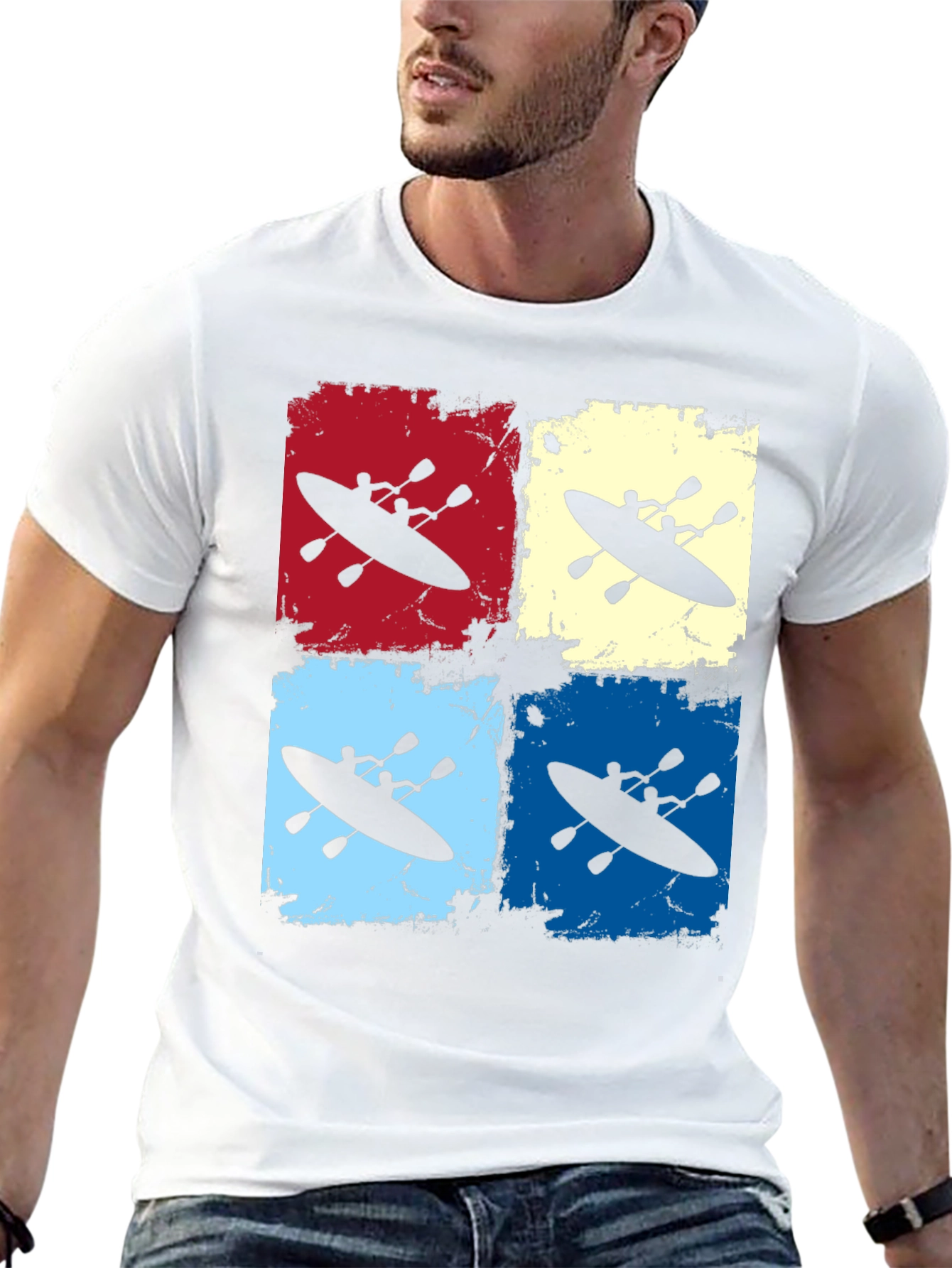 Kayaking Retro Graphic T-Shirt