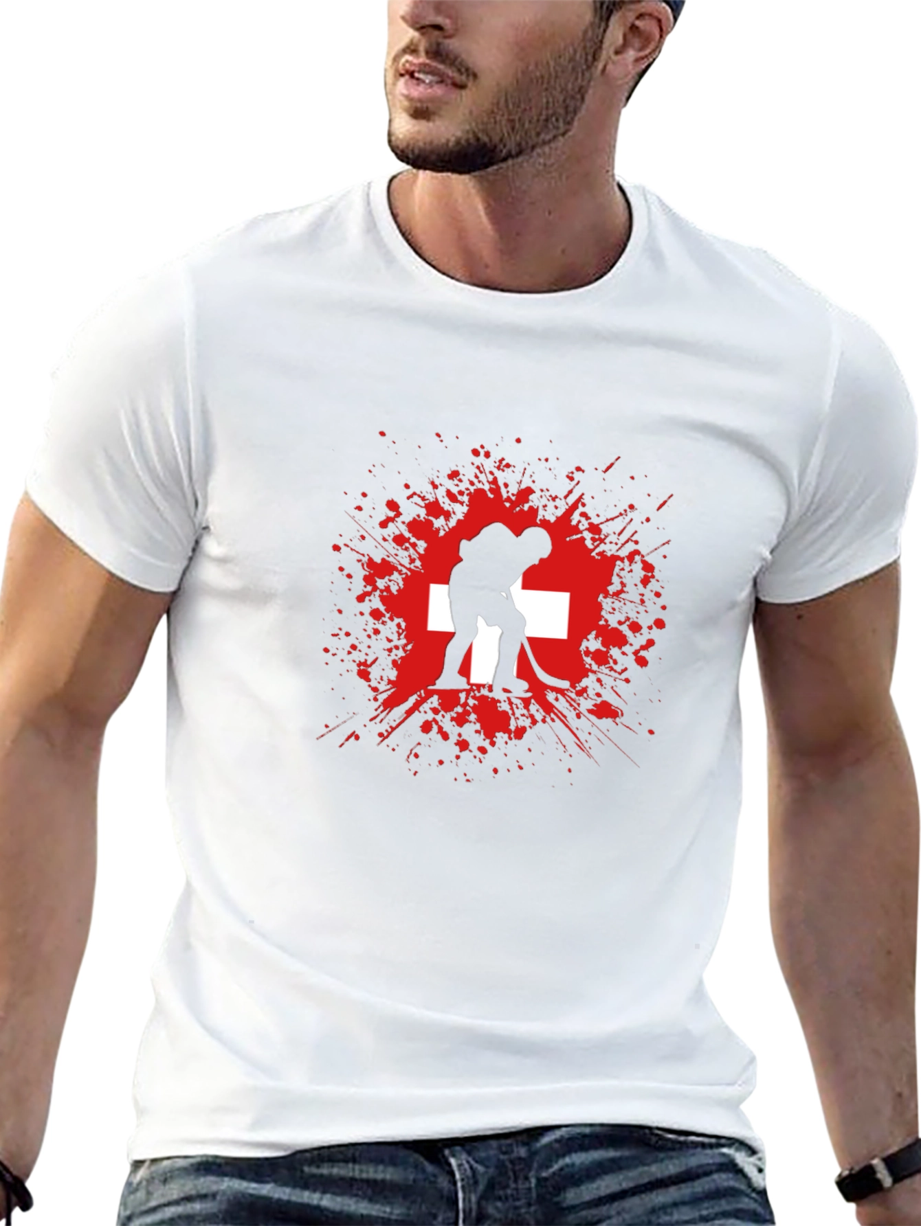 Swiss Hockey T-Shirt - Cool Sporty Design
