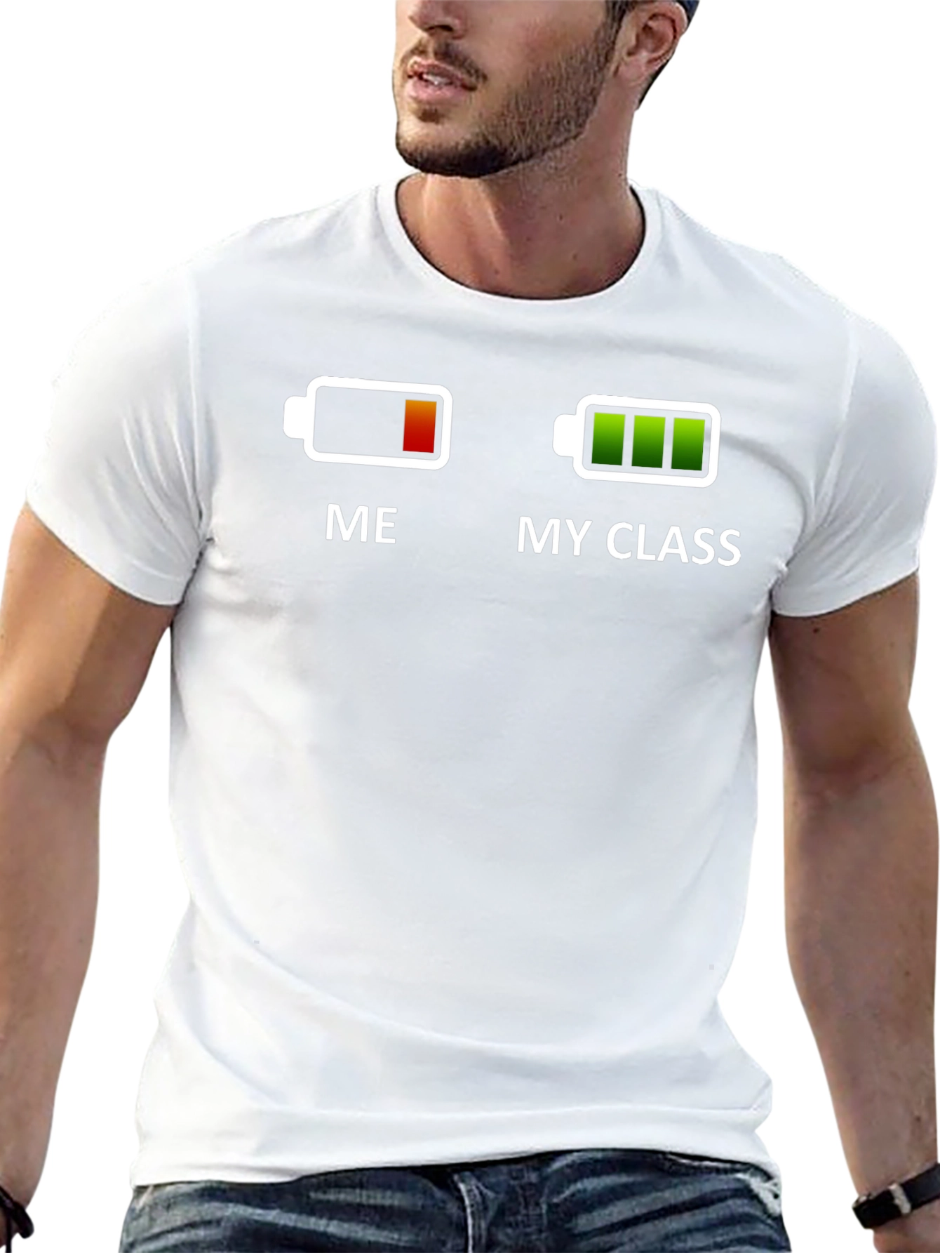 Funny Me vs My Class Battery Graphic T-Shirt