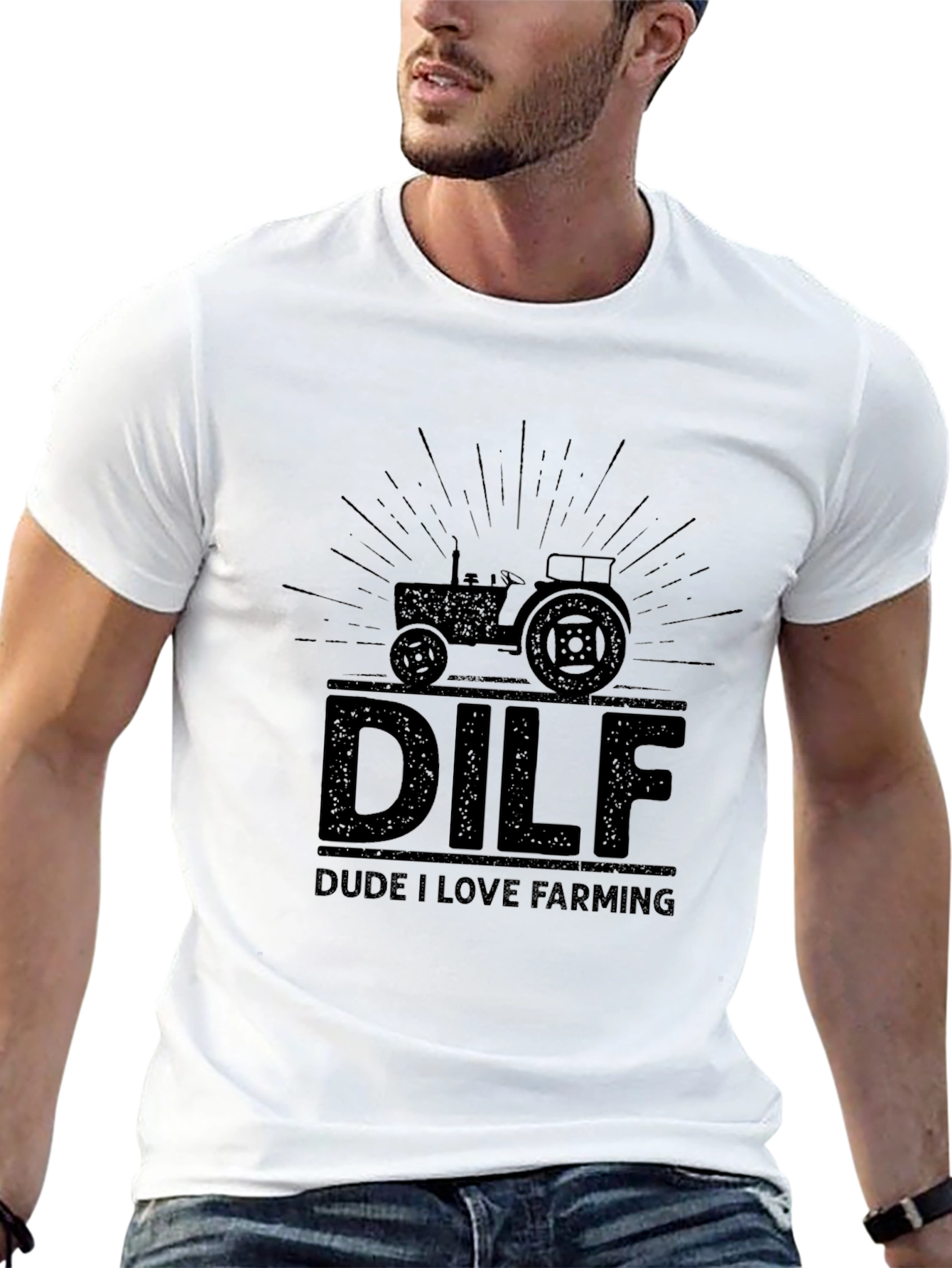 DILF Dude I Love Farming Graphic Tee - Black