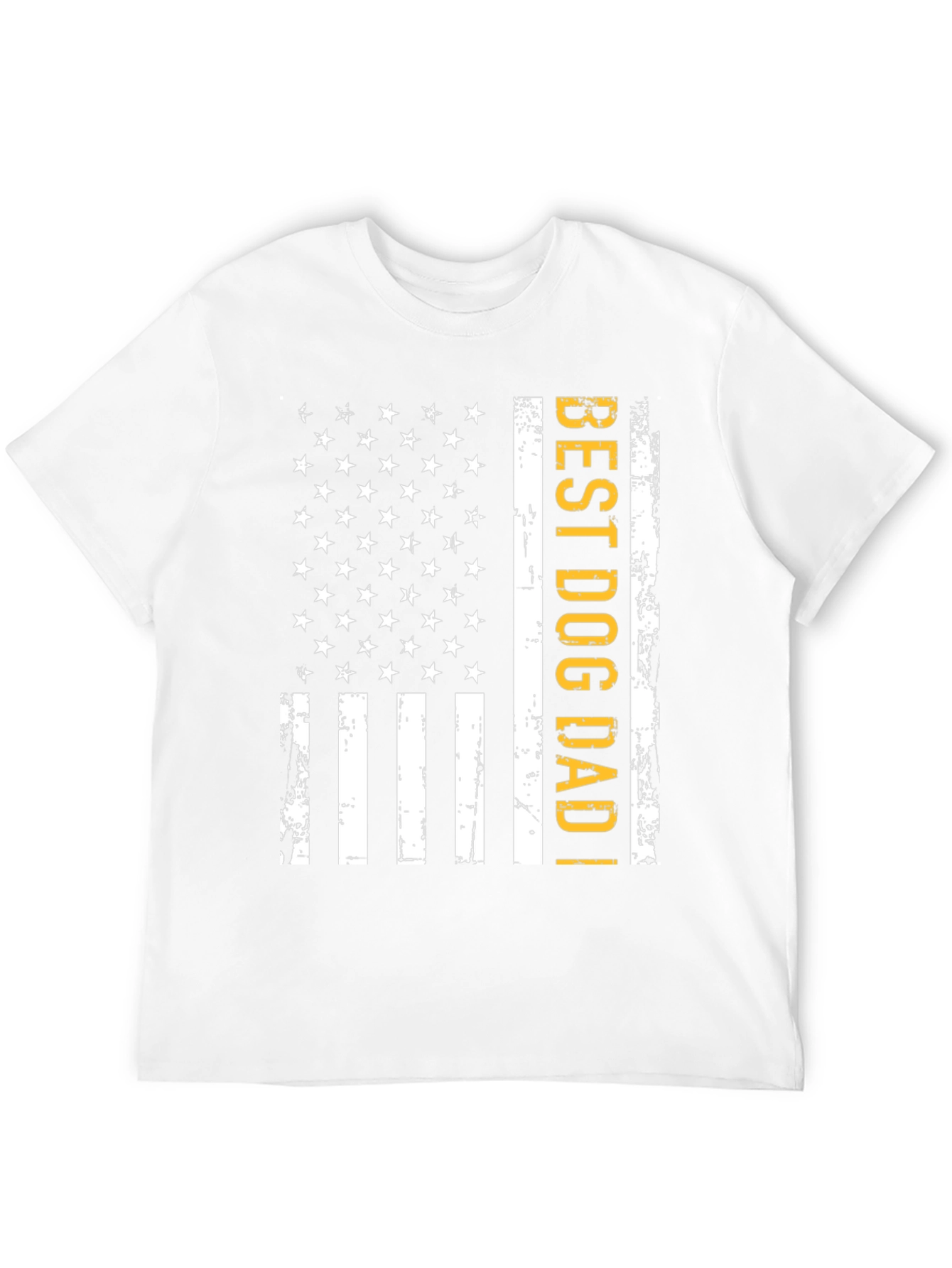 Best Dog Dad American Flag Graphic Tee - Black