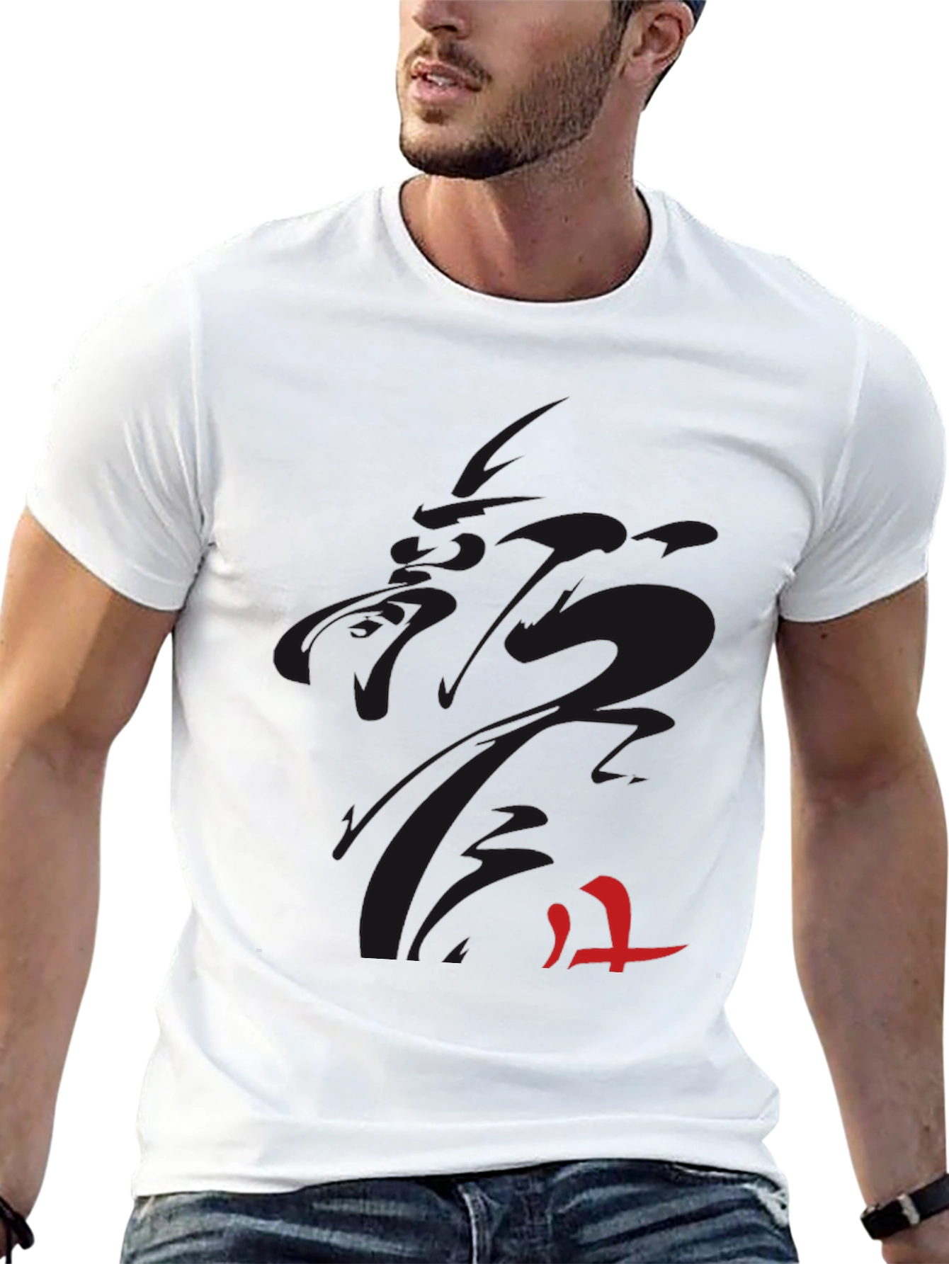 Mens Black Graphic Tee - Modern Style