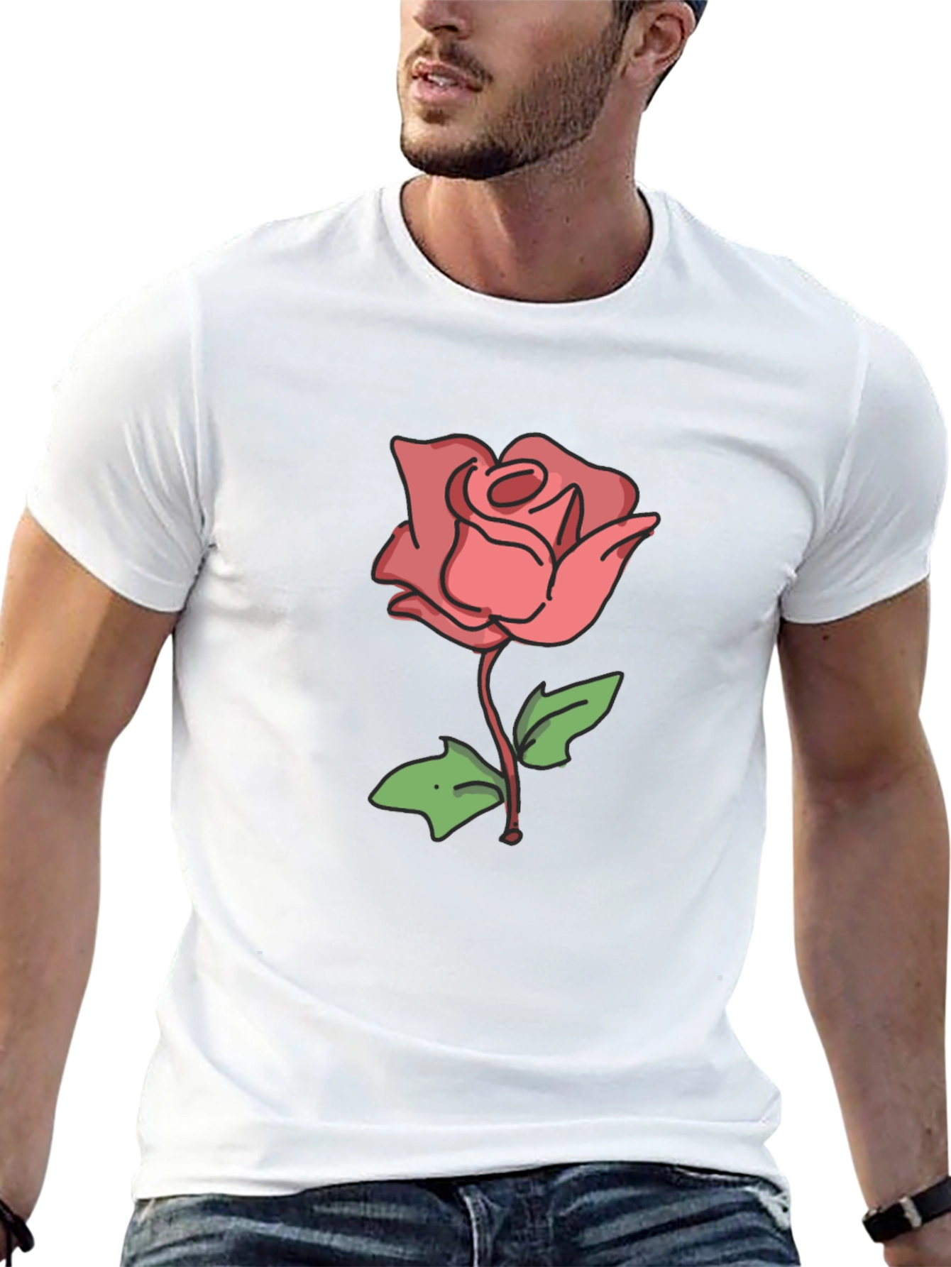 Rose Graphic Black T-Shirt