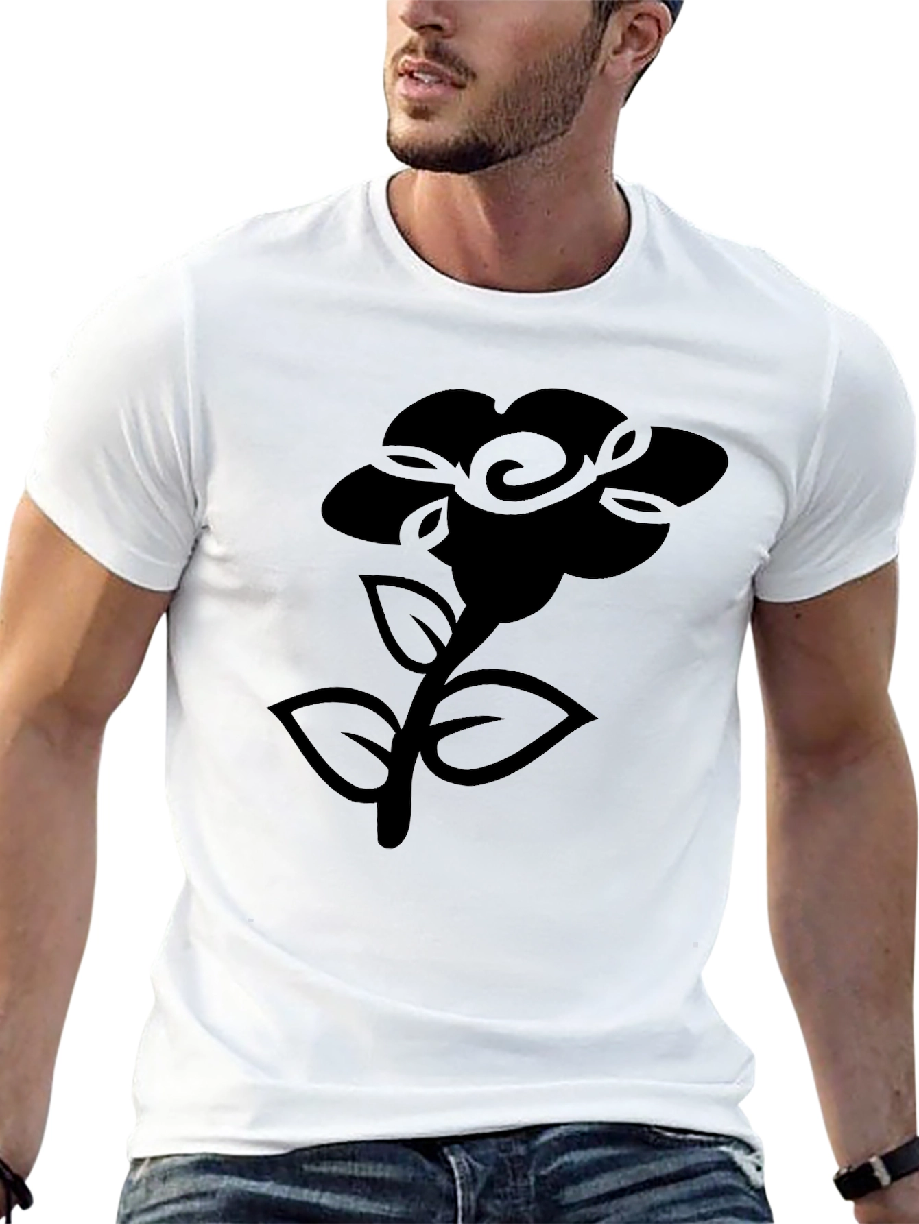 Black Floral Graphic T-Shirt - Modern & Stylish