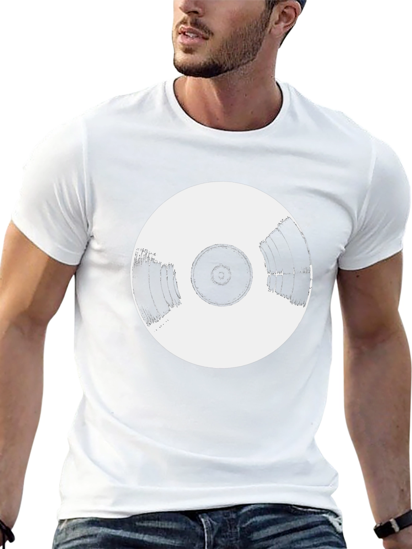 Vinyl Record Graphic Tee - Black