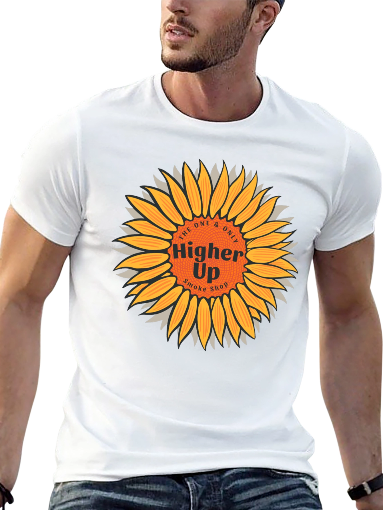 Higher Up Smoke Shop Sunflower Graphic T-Shirt
