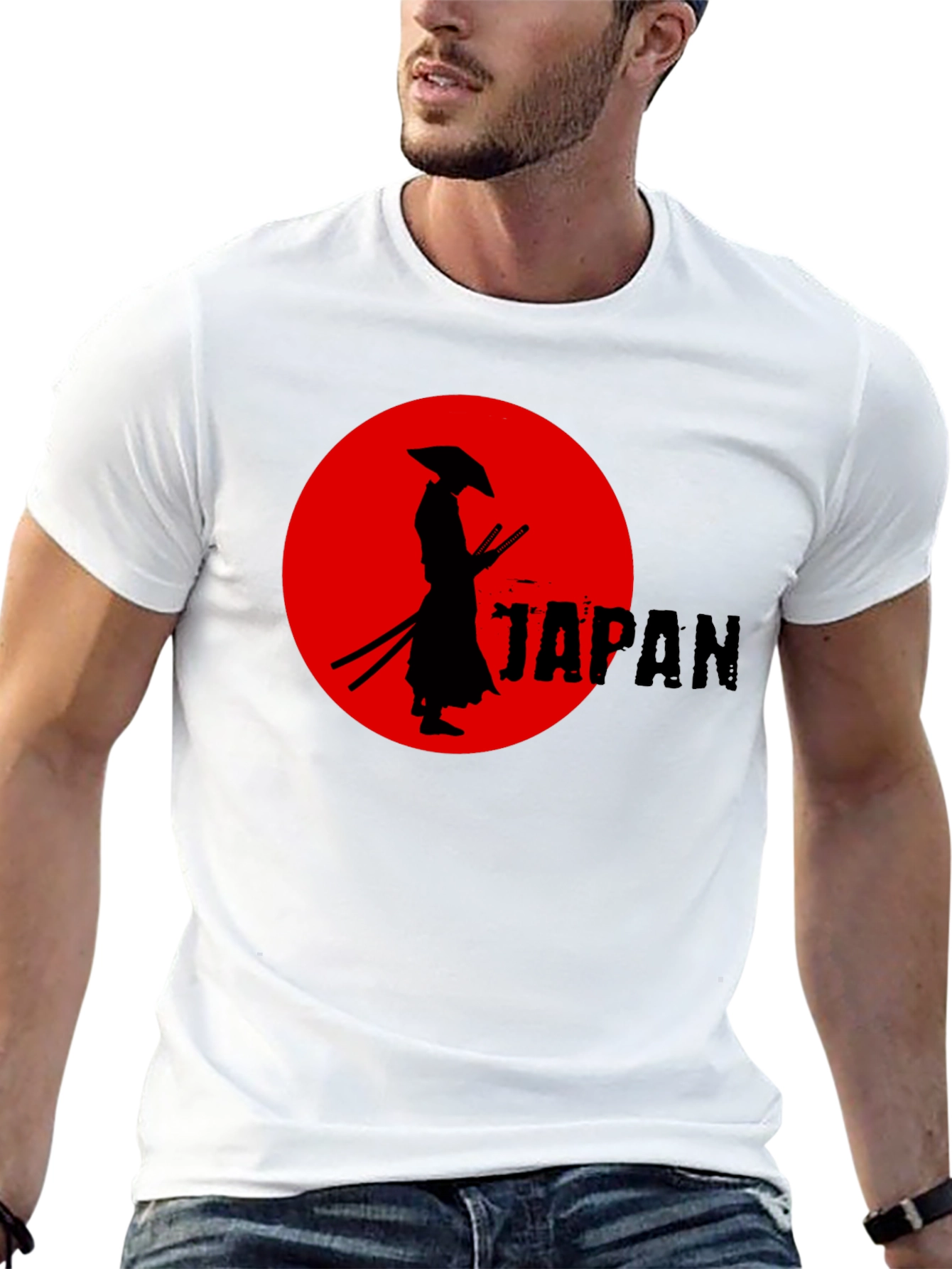 Samurai Japan Graphic Tee - Cool Black T-Shirt