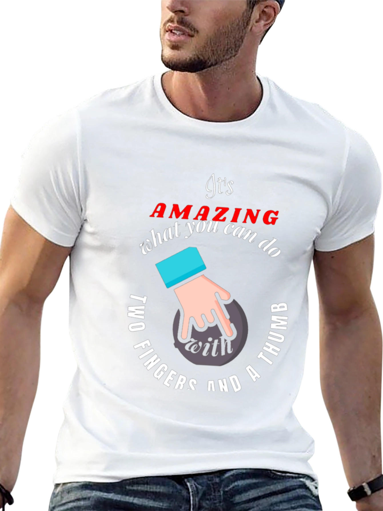Funny Bowling T-Shirt - Two Fingers and a Thumb