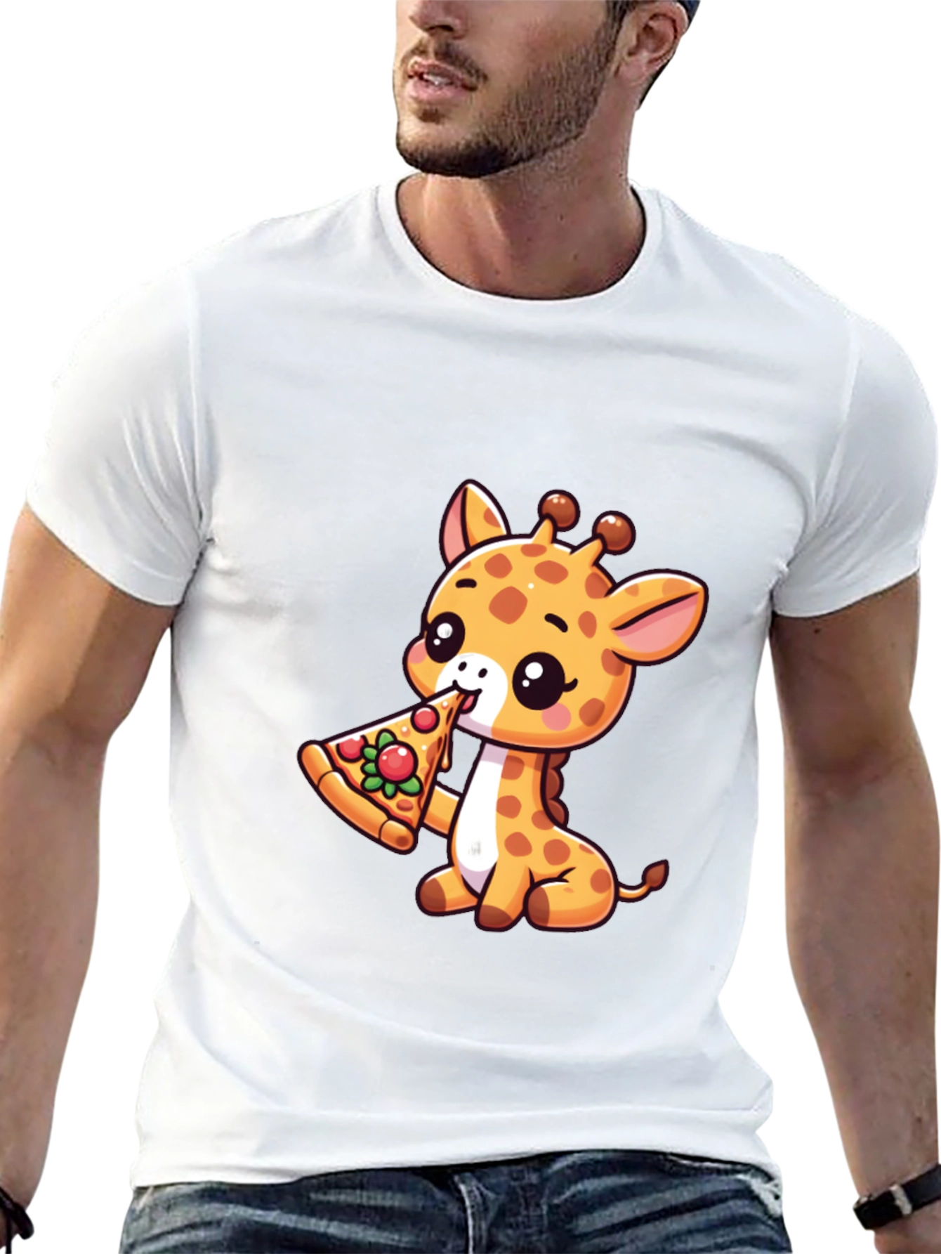 Cute Giraffe Pizza Lover T-Shirt