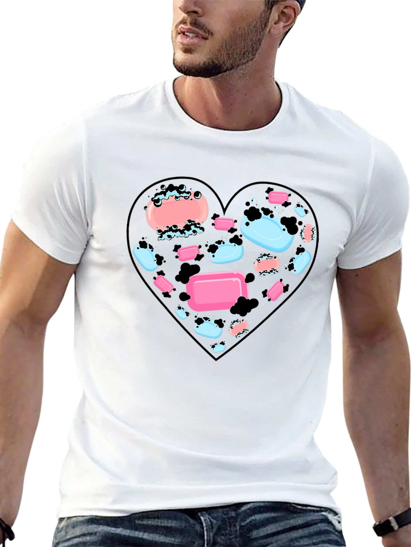 Heart Soap T-Shirt - Black Graphic Tee