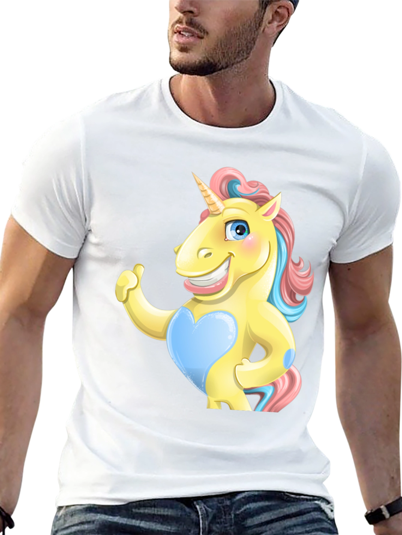 Funny Unicorn Graphic Black T-Shirt