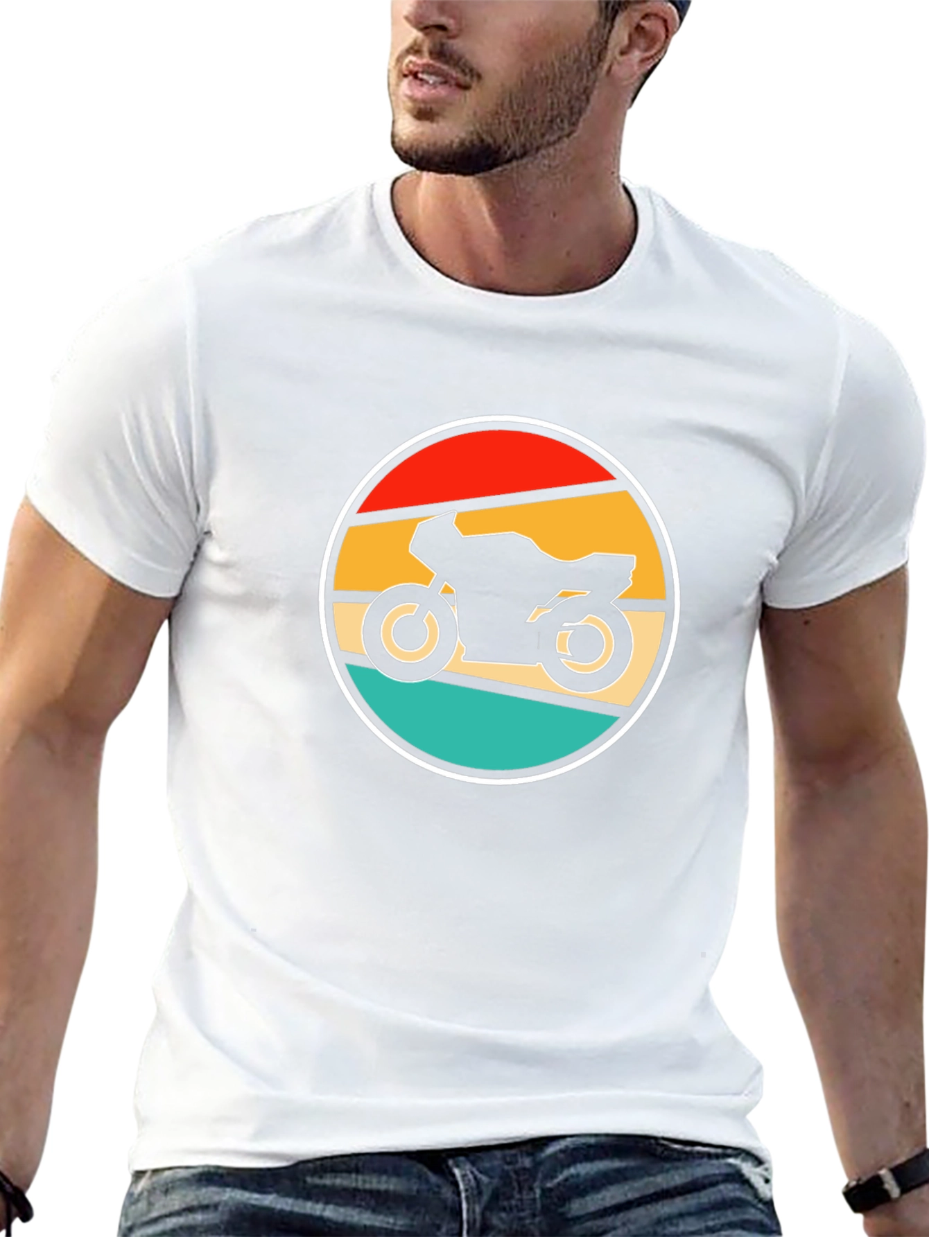 Retro Motorcycle Graphic T-Shirt - Black
