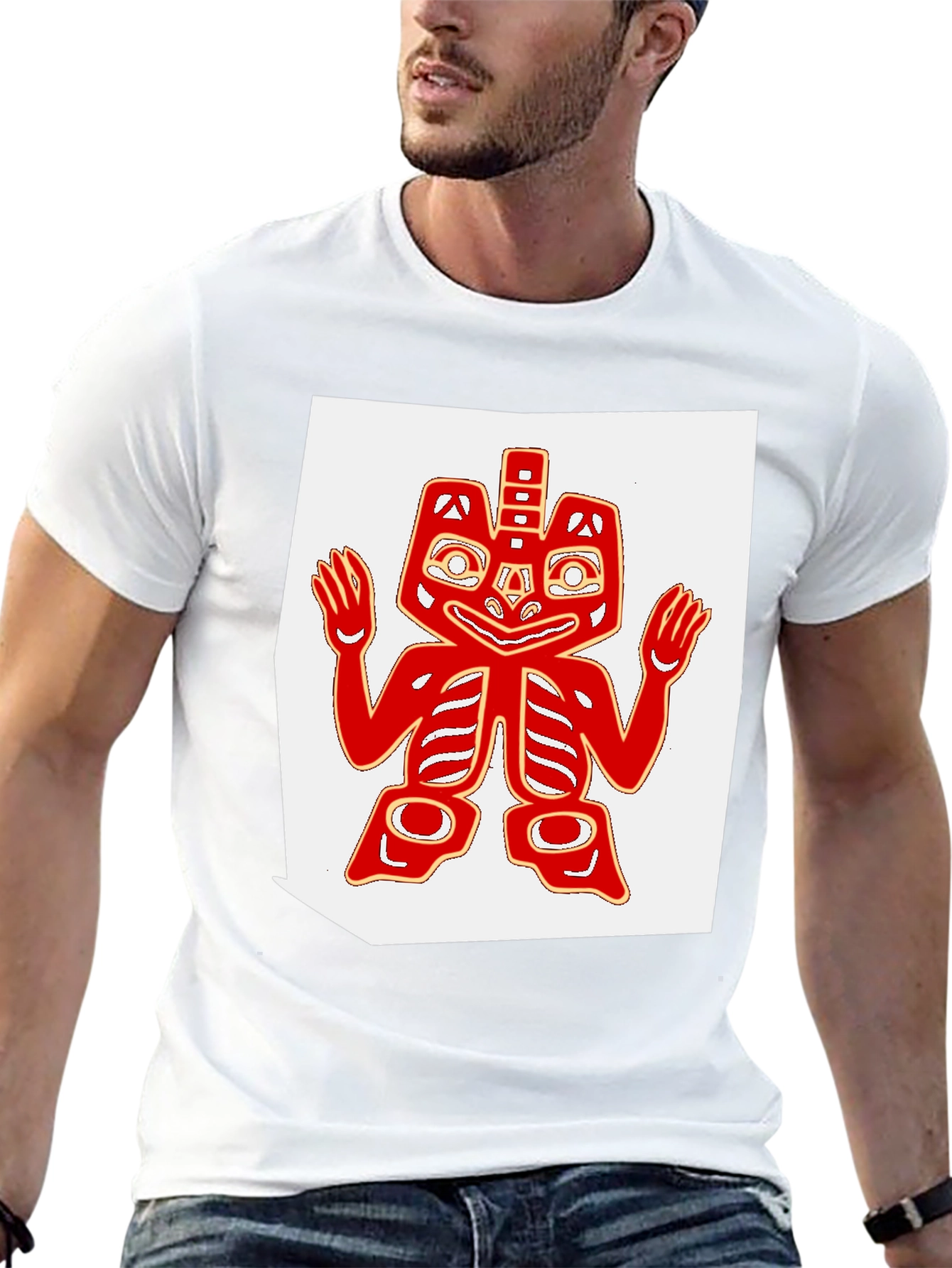 Tribal Art Tee - Black Cotton Blend